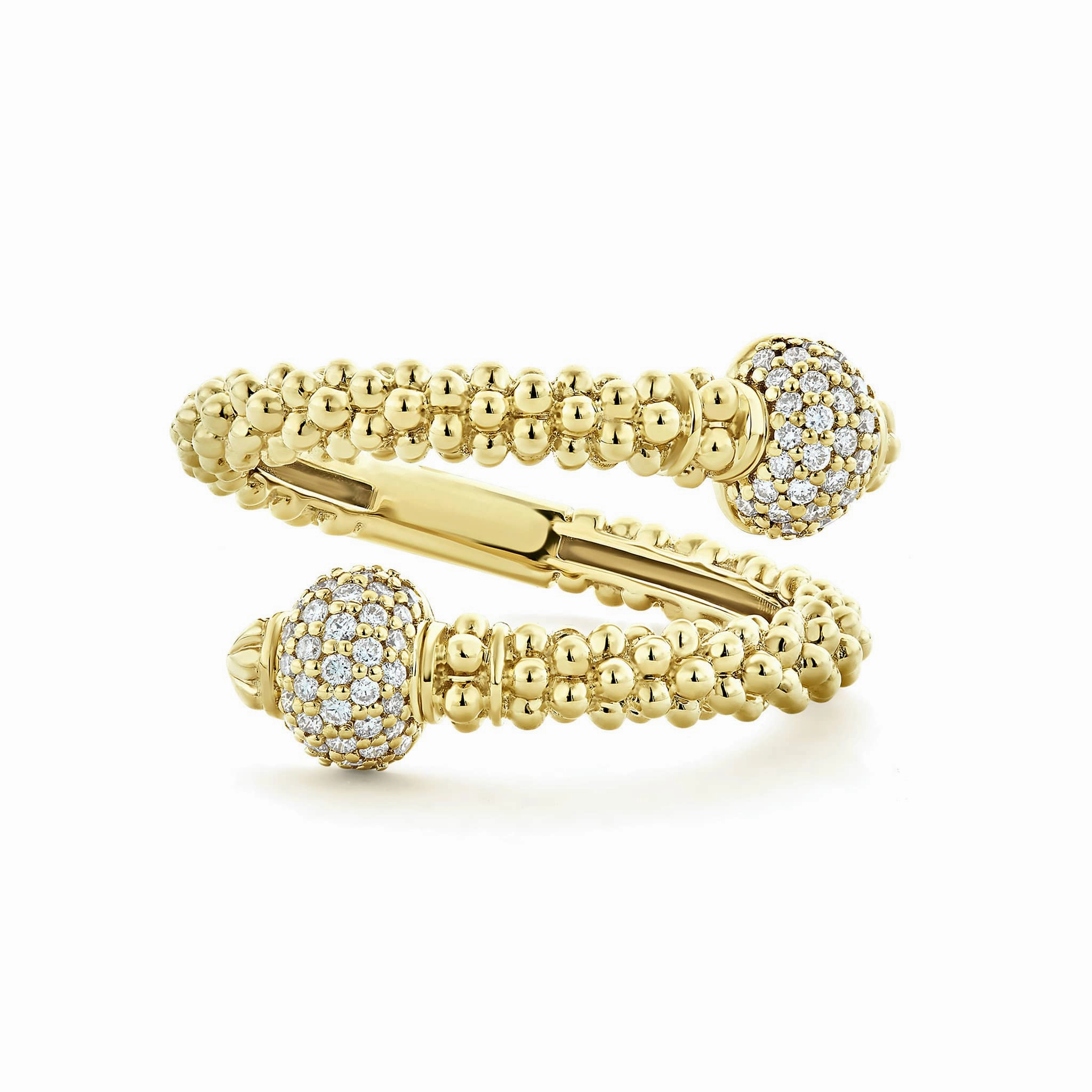 Caviar Gold 18K Gold Diamond Ball Wrap Ring