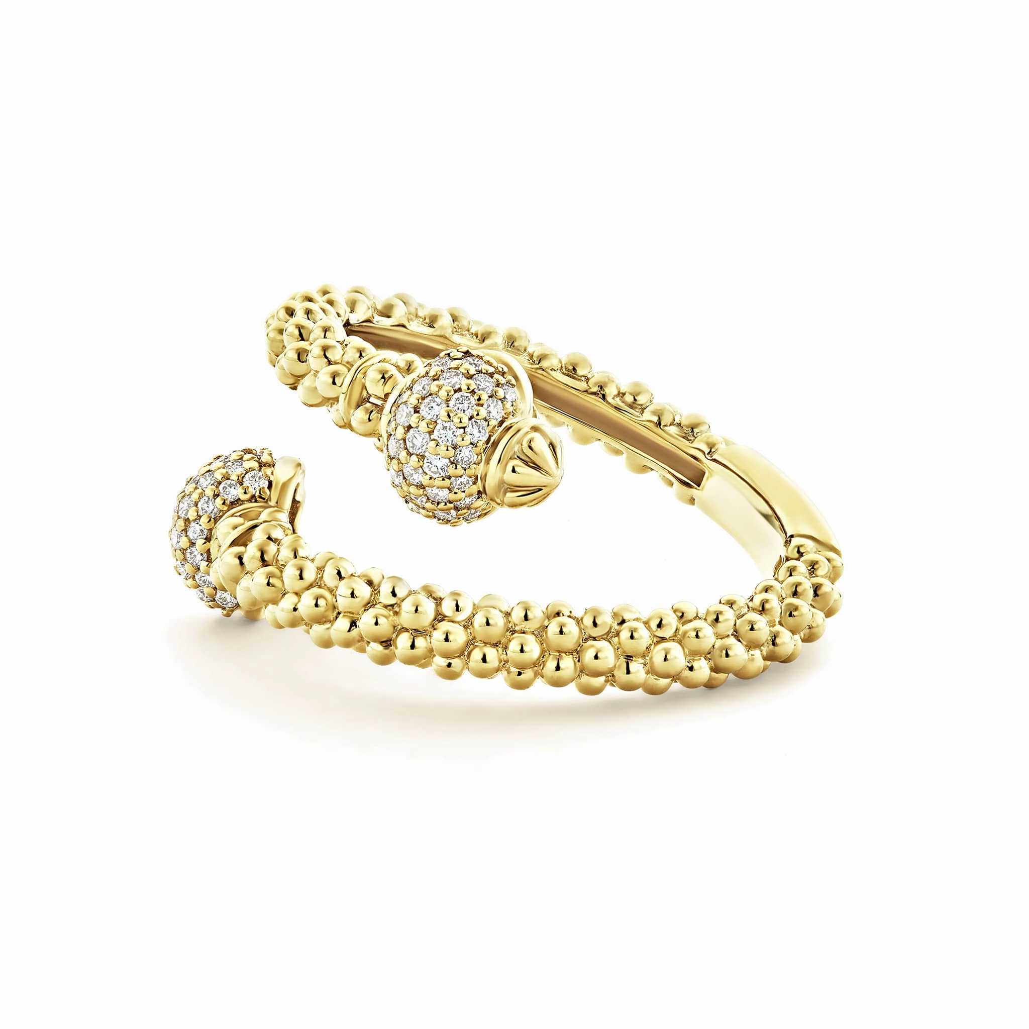 Caviar Gold 18K Gold Diamond Ball Wrap Ring