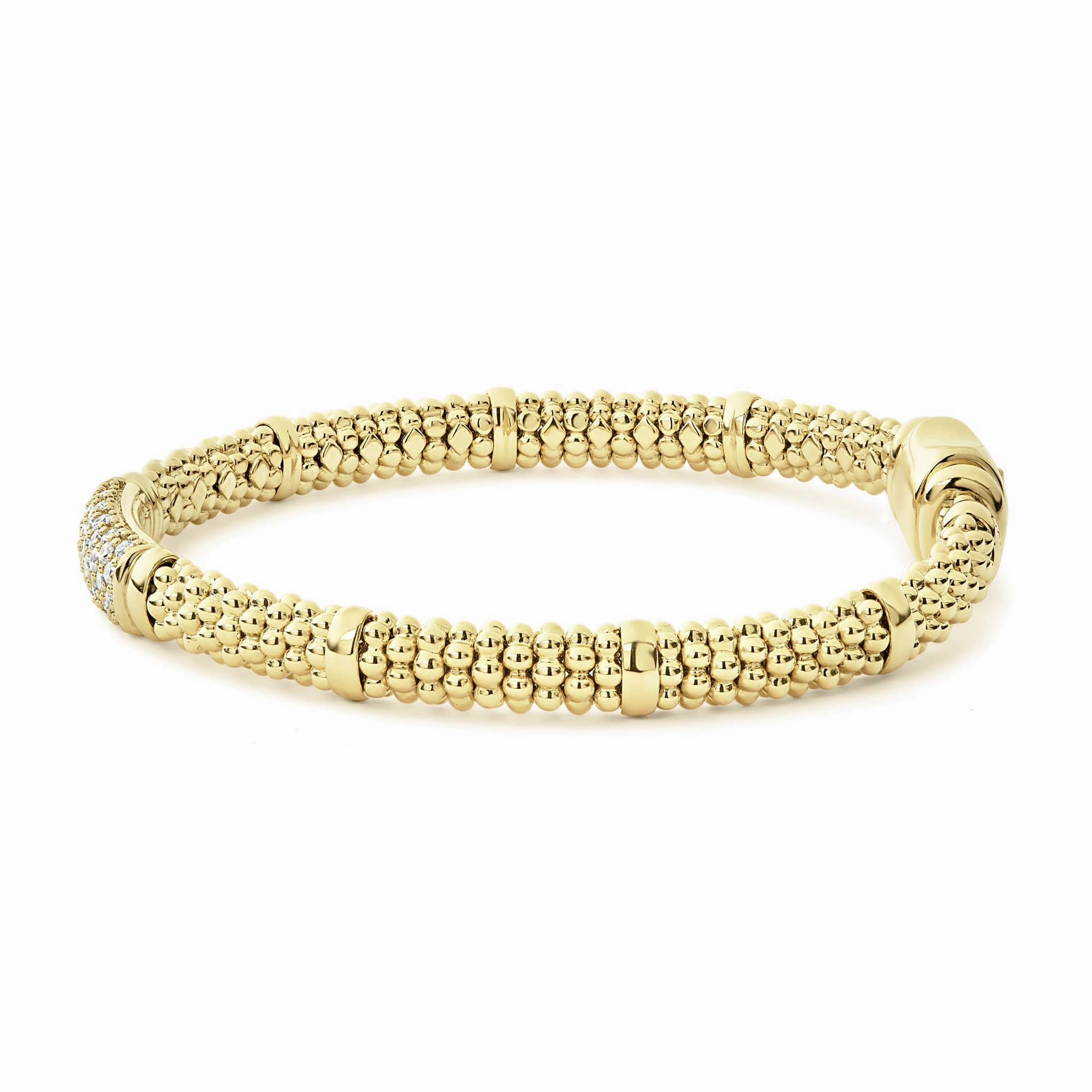 Caviar Gold 18K Gold Diamond Bracelet | 6mm