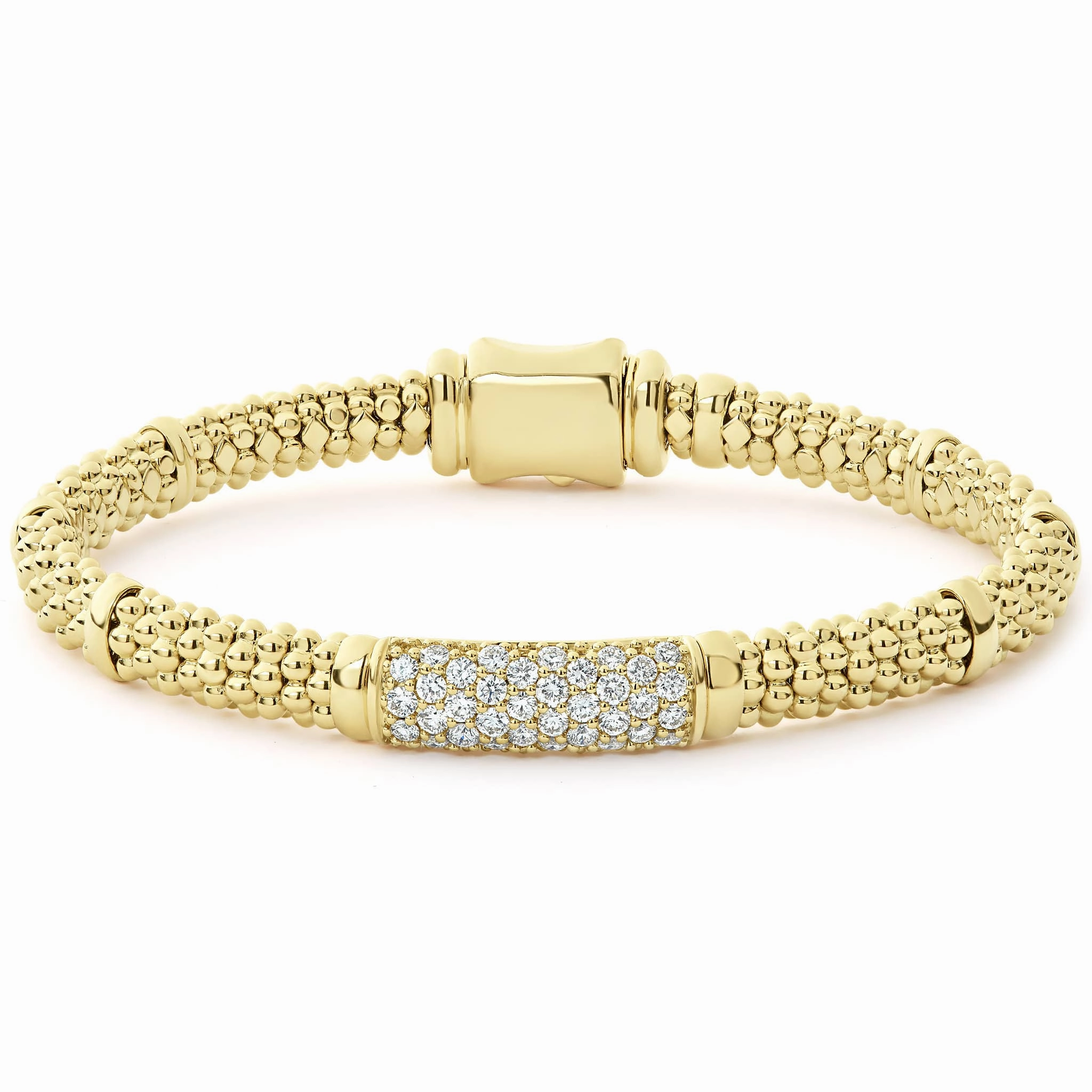 Caviar Gold 18K Gold Diamond Bracelet | 6mm