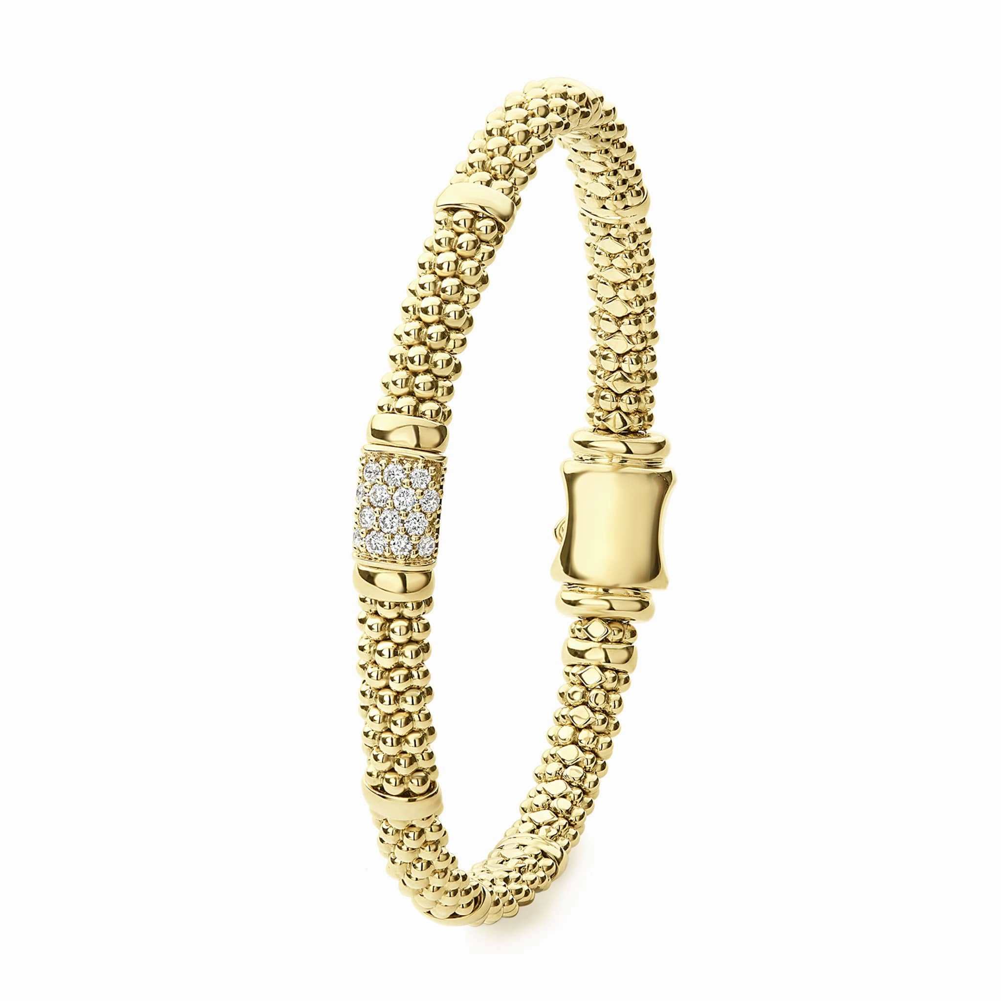 Caviar Gold 18K Gold Diamond Bracelet | 6mm