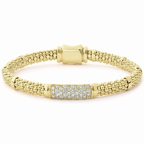 Caviar Gold 18K Gold Diamond Bracelet | 6mm