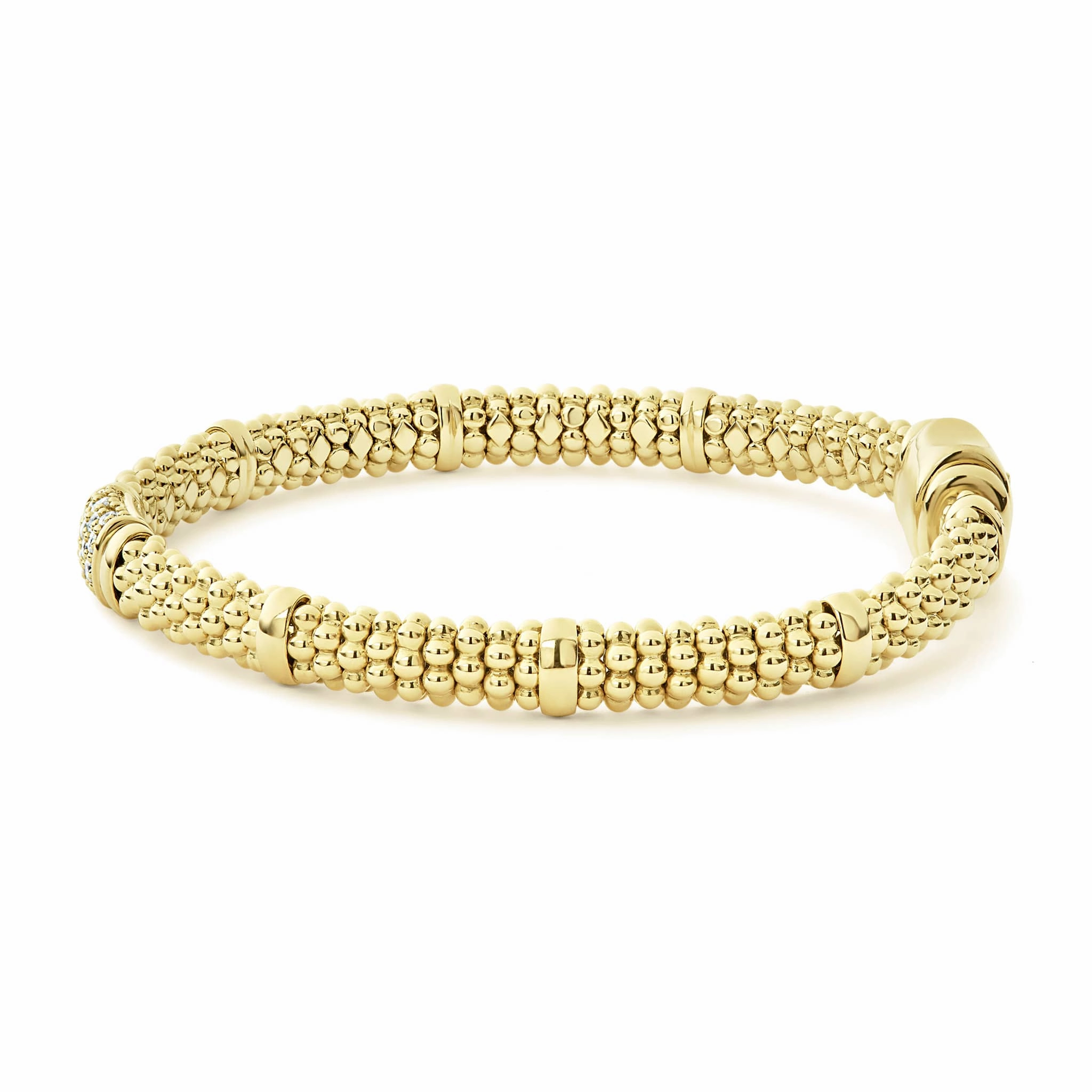 Caviar Gold 18K Gold Diamond Bracelet | 6mm