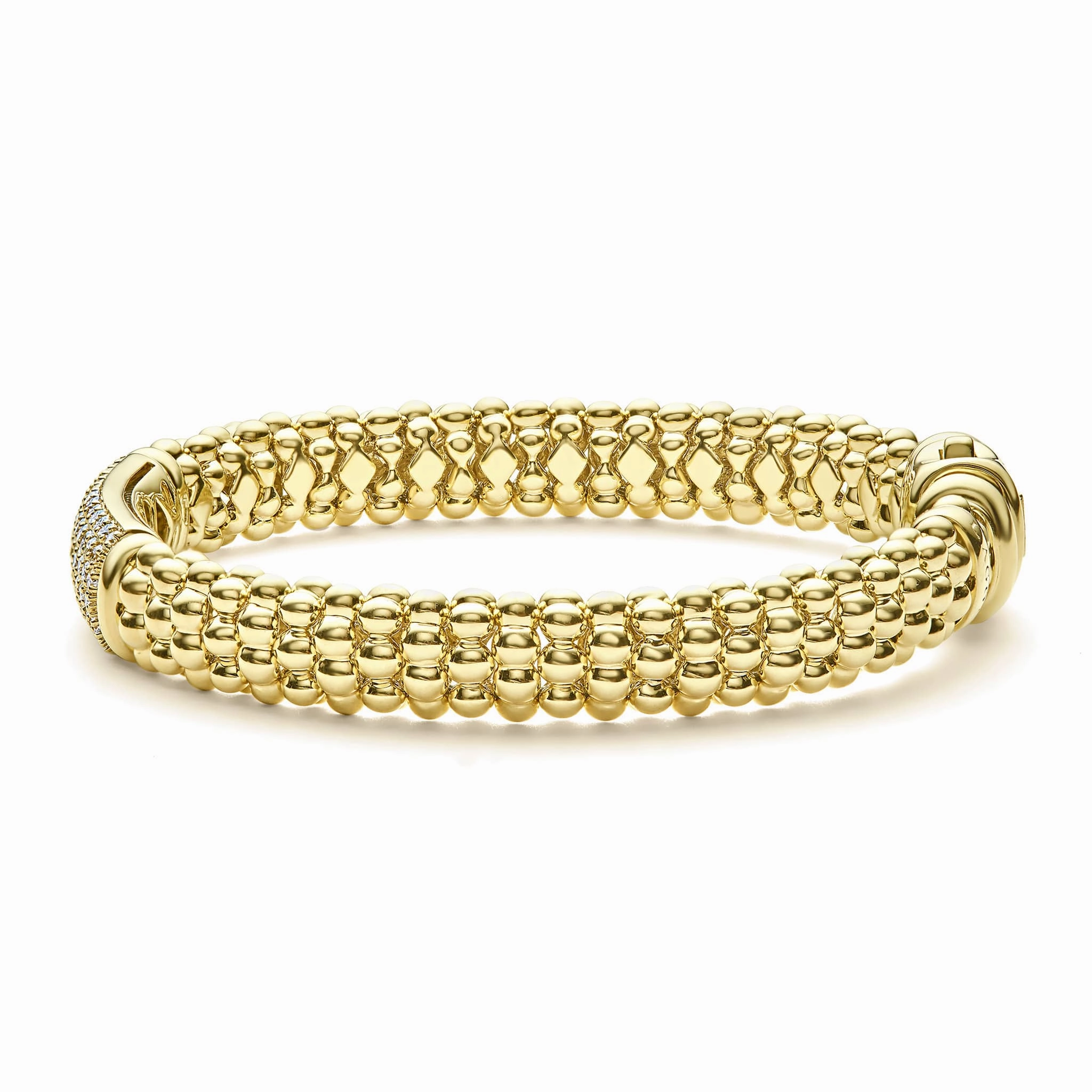 Caviar Gold 18K Gold Diamond Bracelet | 9mm