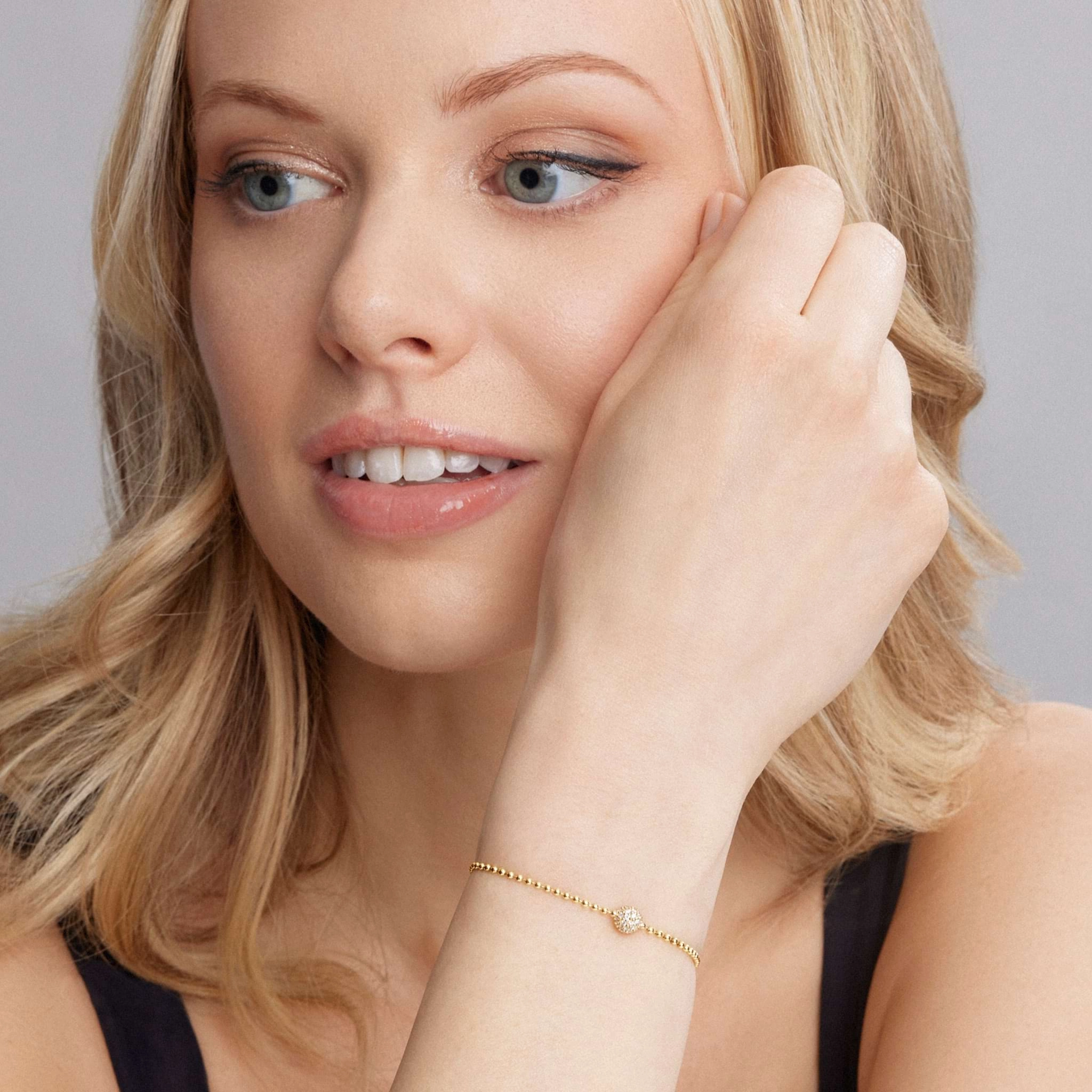 Caviar Gold 18K Gold Diamond Sphere Bracelet