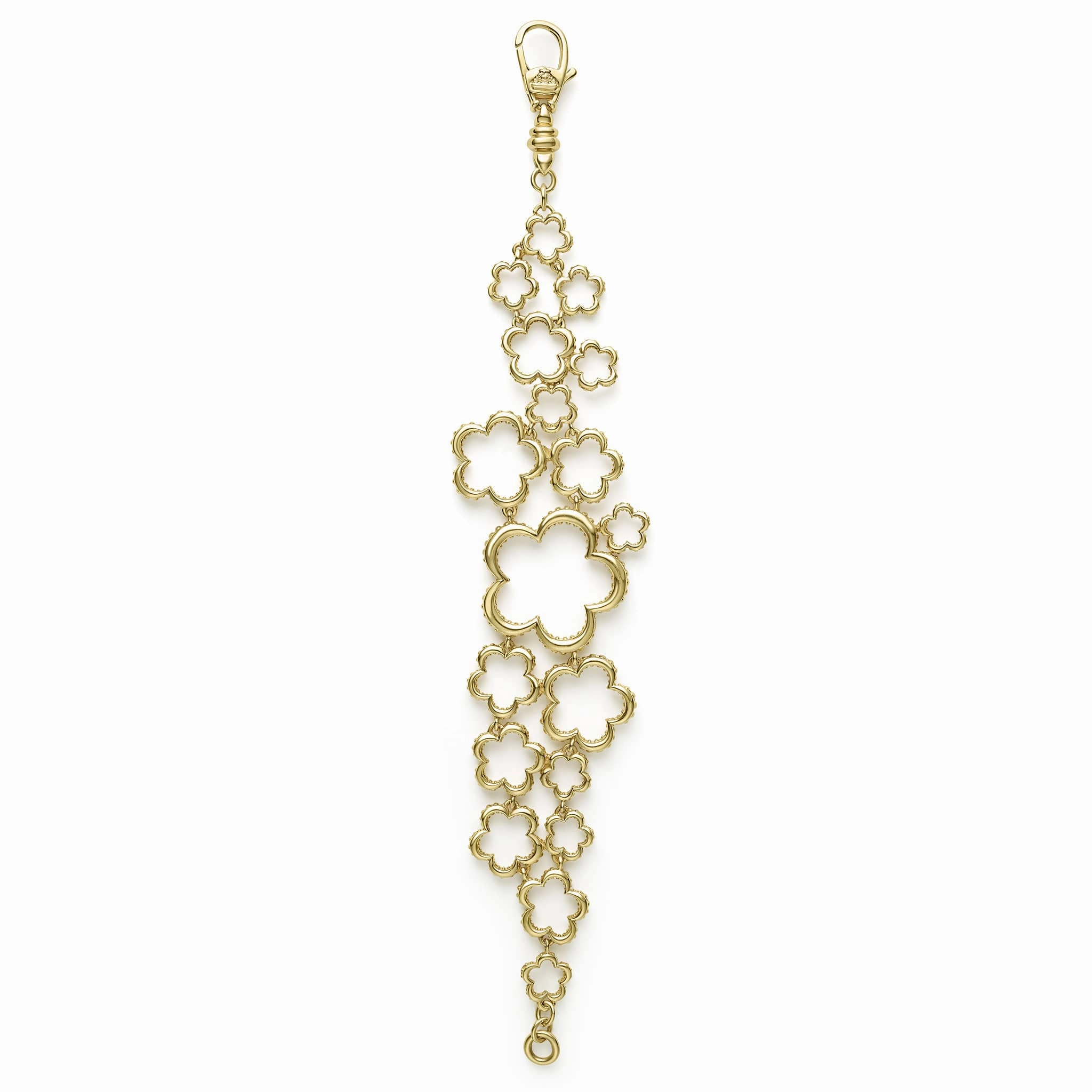 Caviar Gold 18K Gold Floral Link Bracelet