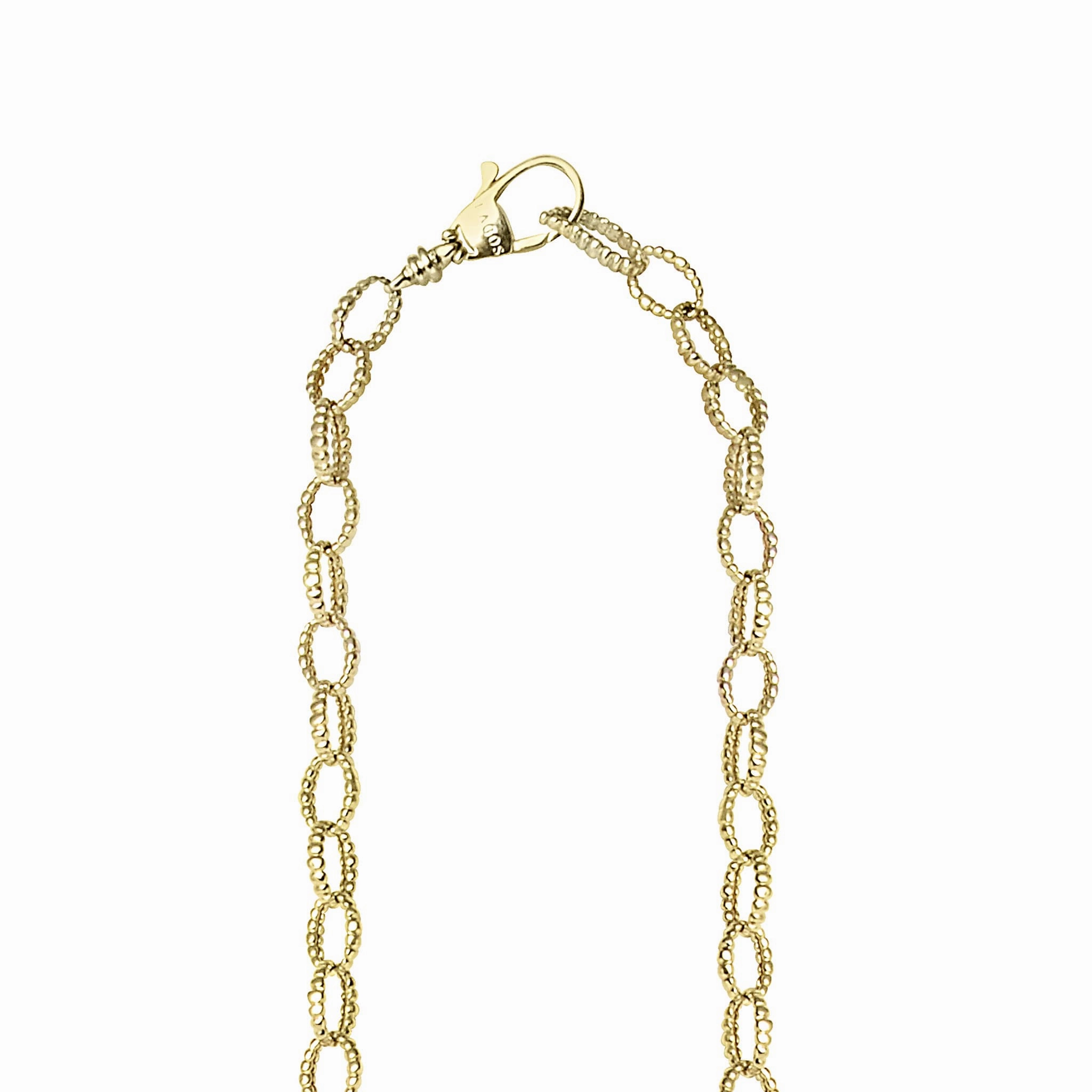 Caviar Gold 18K Gold Fluted Link Necklace