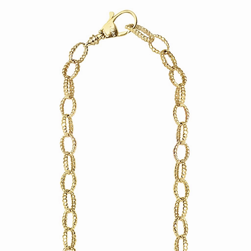 Caviar Gold 18K Gold Fluted Link Necklace