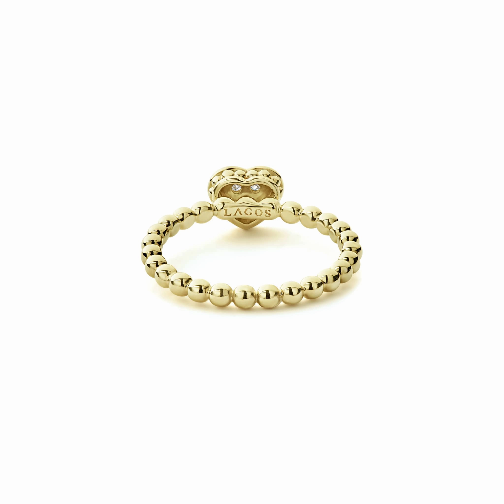 Caviar Gold 18K Gold Heart Diamond Ring