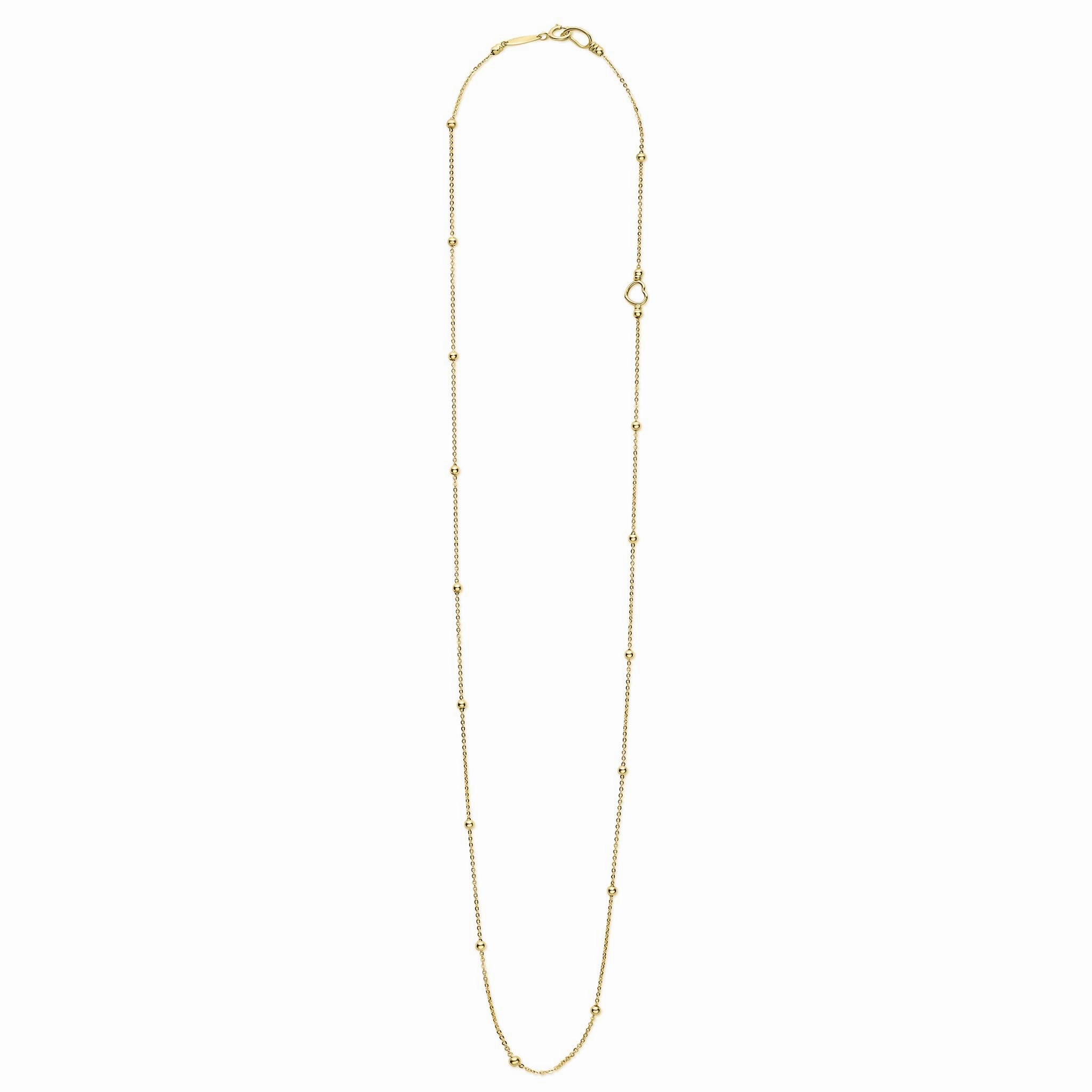Caviar Gold 18K Gold Station Beaded Necklace