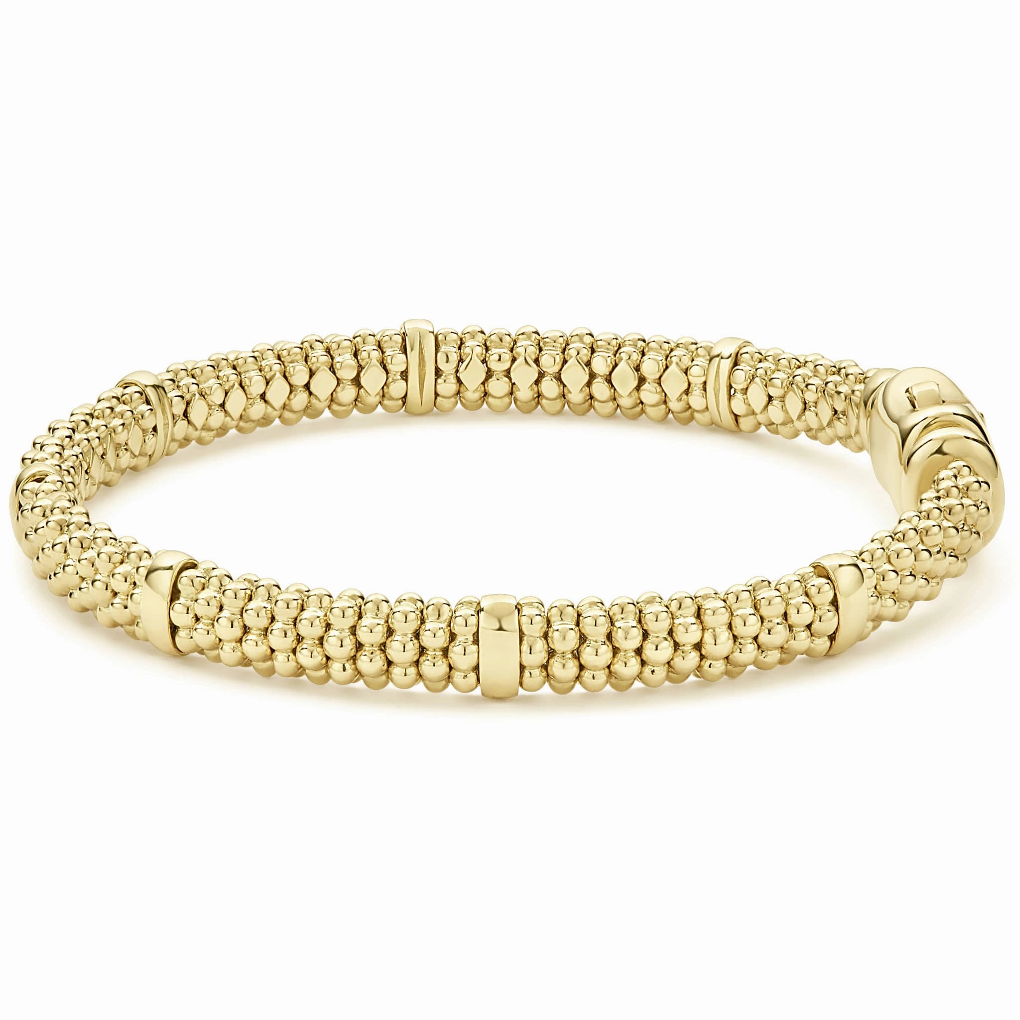 Caviar Gold 18K Gold Station Caviar Bracelet | 6mm