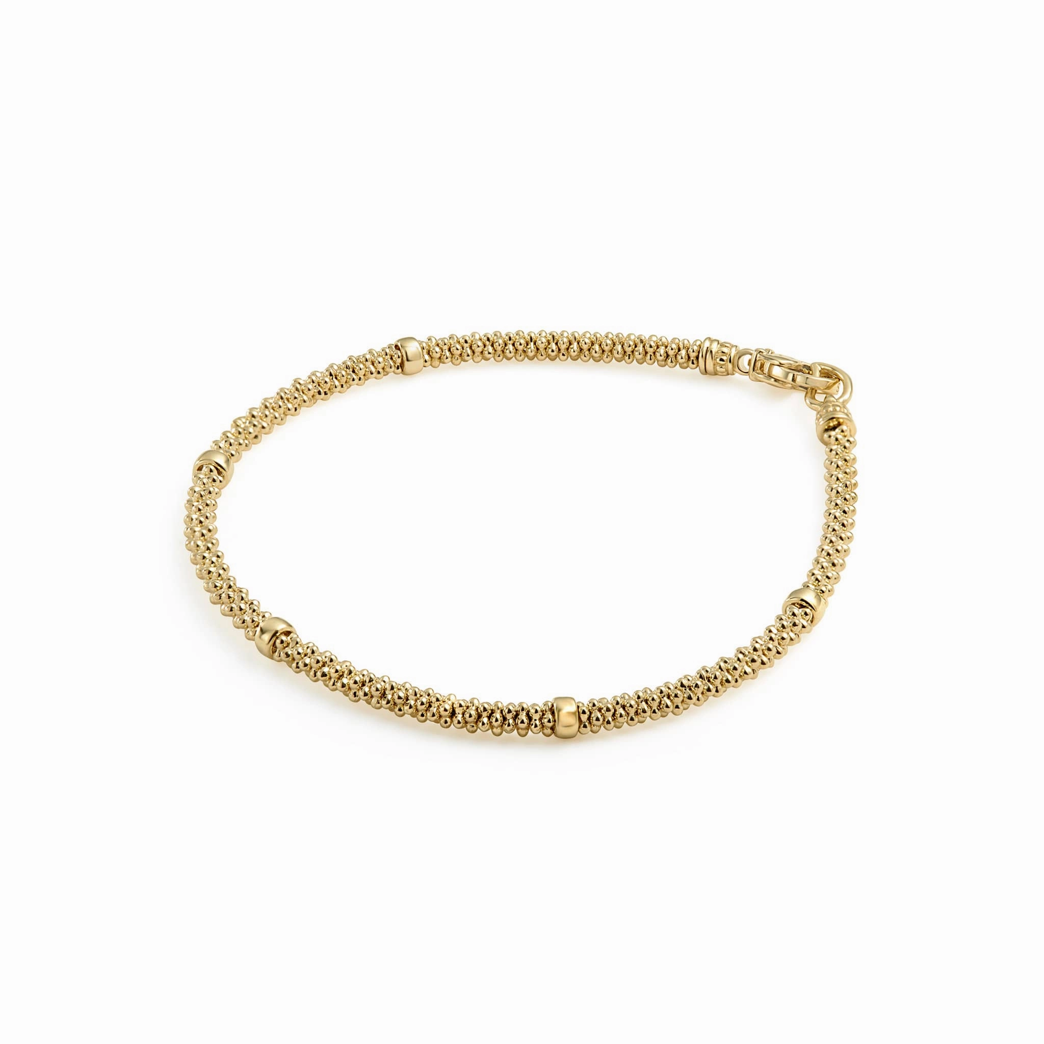 Caviar Gold Delicate 18K Gold Beaded Bracelet | 3mm