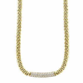 Caviar Gold Diamond Long Station Caviar Necklace