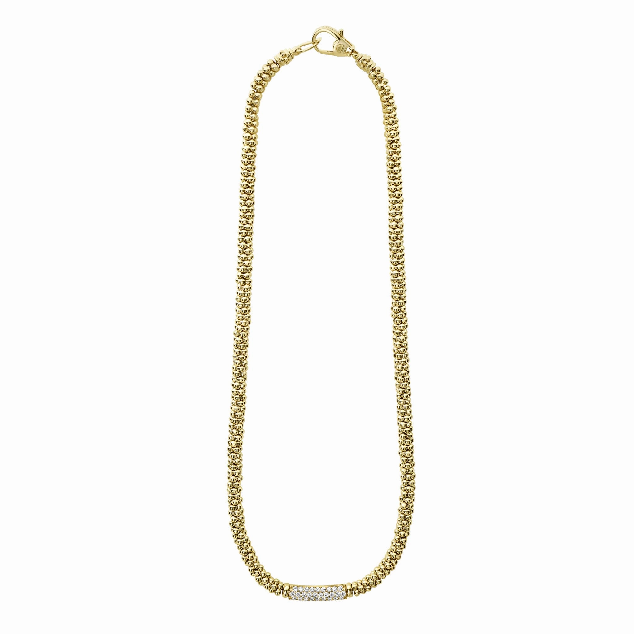 Caviar Gold Diamond Medium Station Caviar Necklace