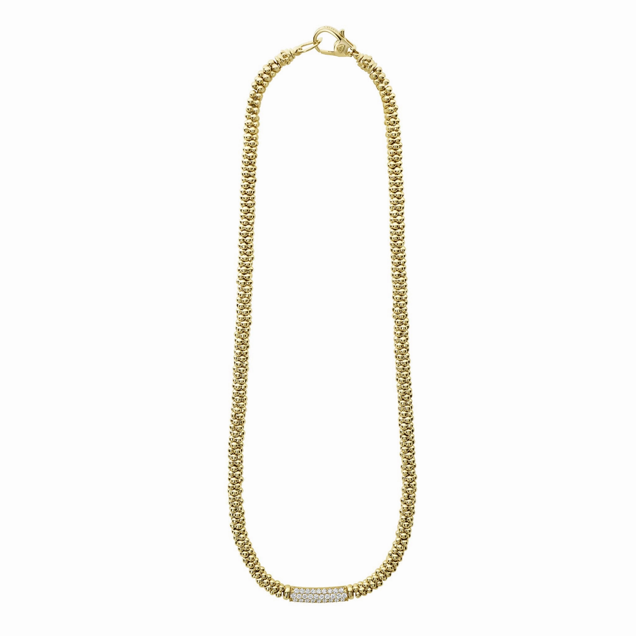 Caviar Gold Diamond Medium Station Caviar Necklace