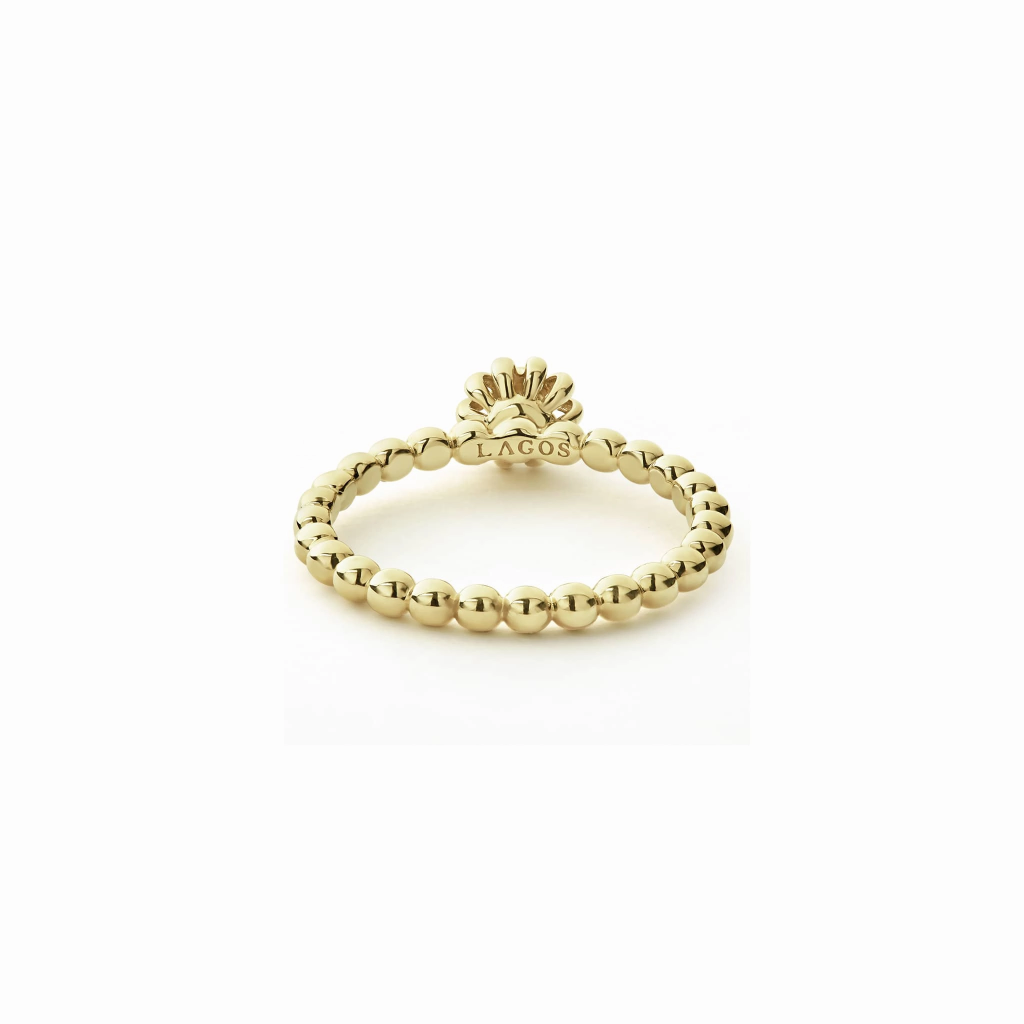 Caviar Gold Fluted Flower Diamond Ring