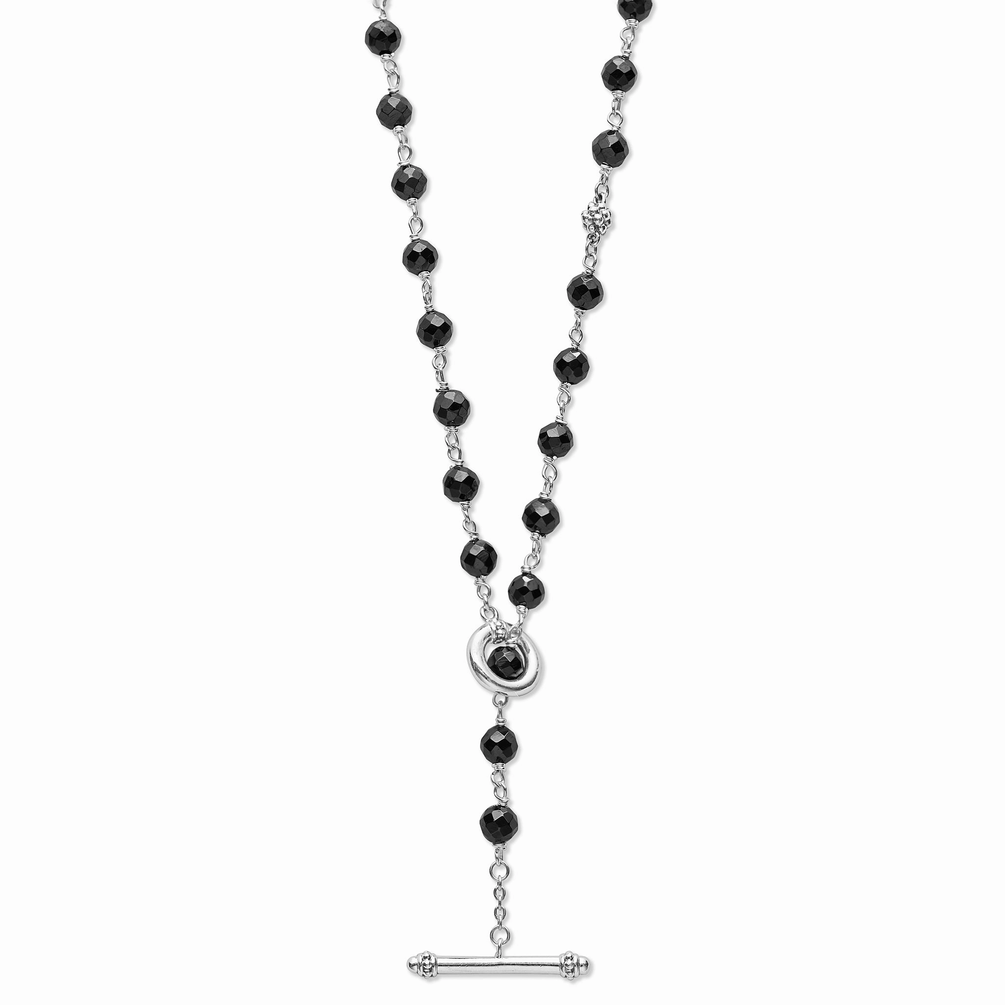 Caviar Icon Long Black Ceramic Beaded Necklace