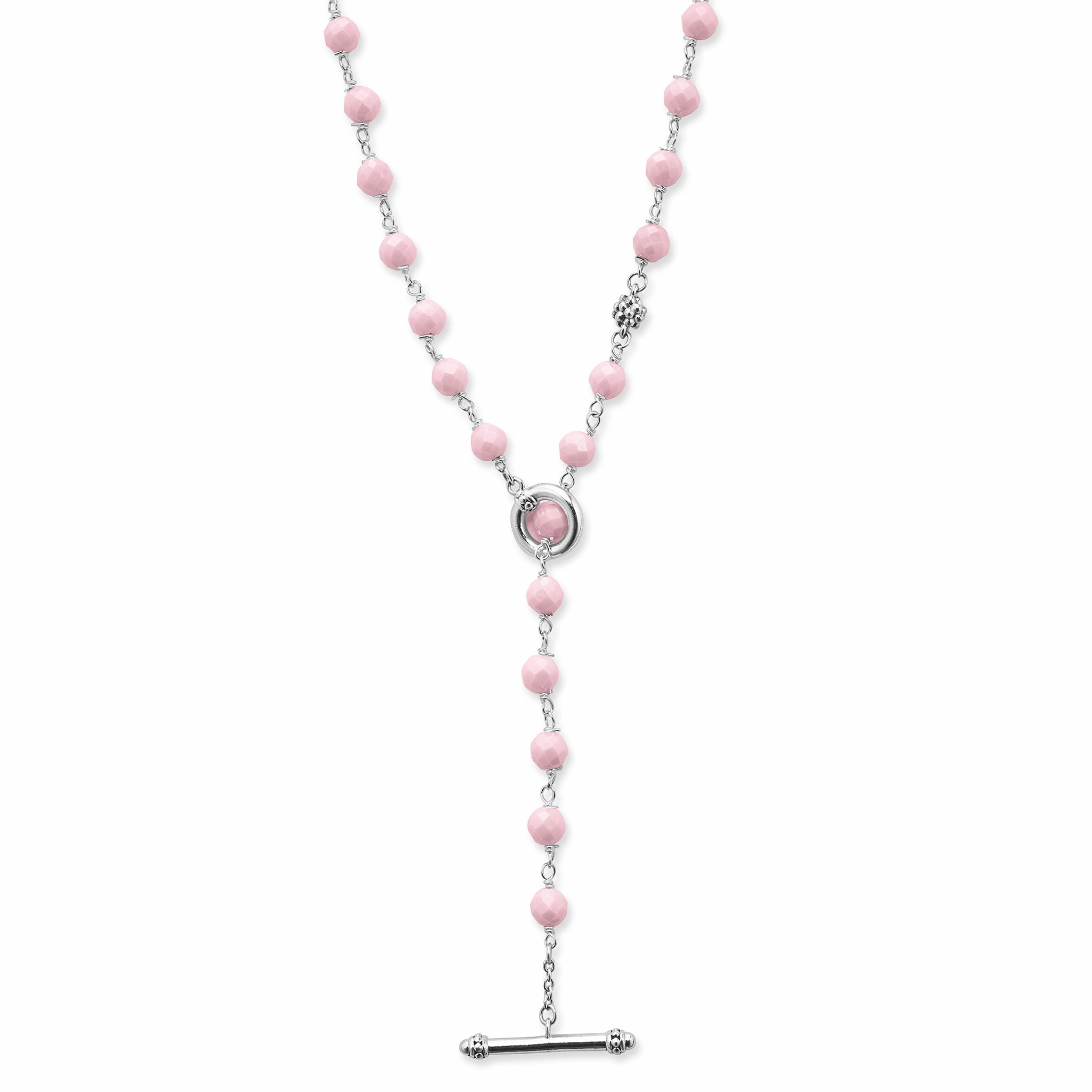 Caviar Icon Long Pink Ceramic Beaded Necklace