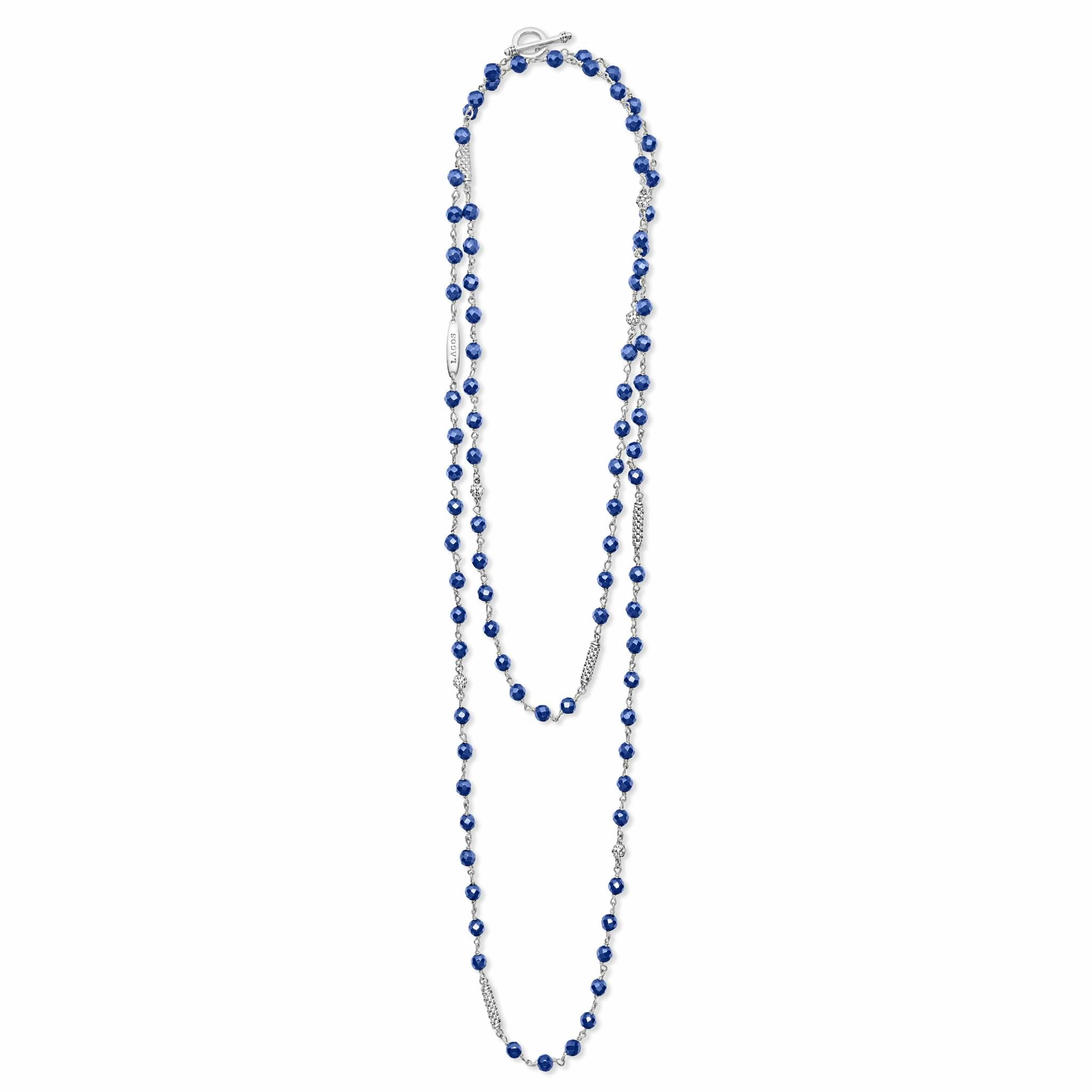 Caviar Icon Long Ultramarine Ceramic Beaded Necklace