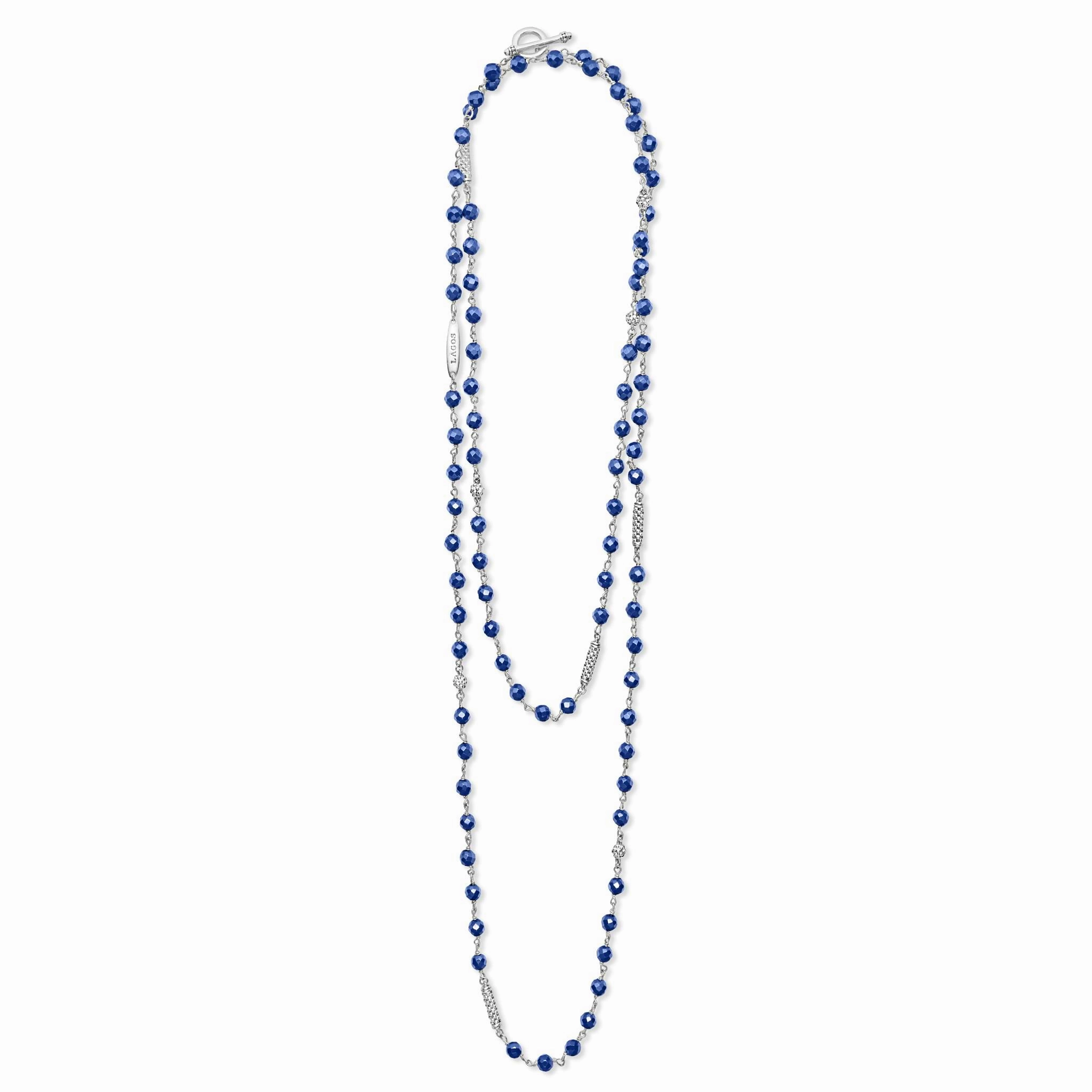 Caviar Icon Long Ultramarine Ceramic Beaded Necklace