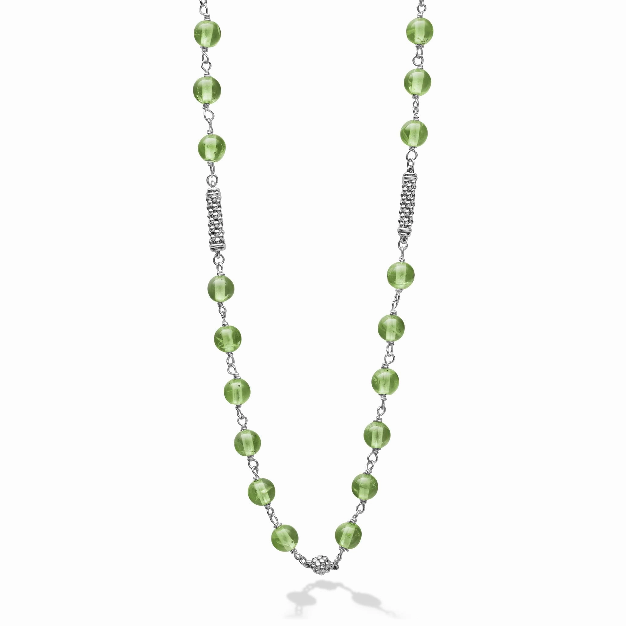 Caviar Icon Peridot Beaded Necklace