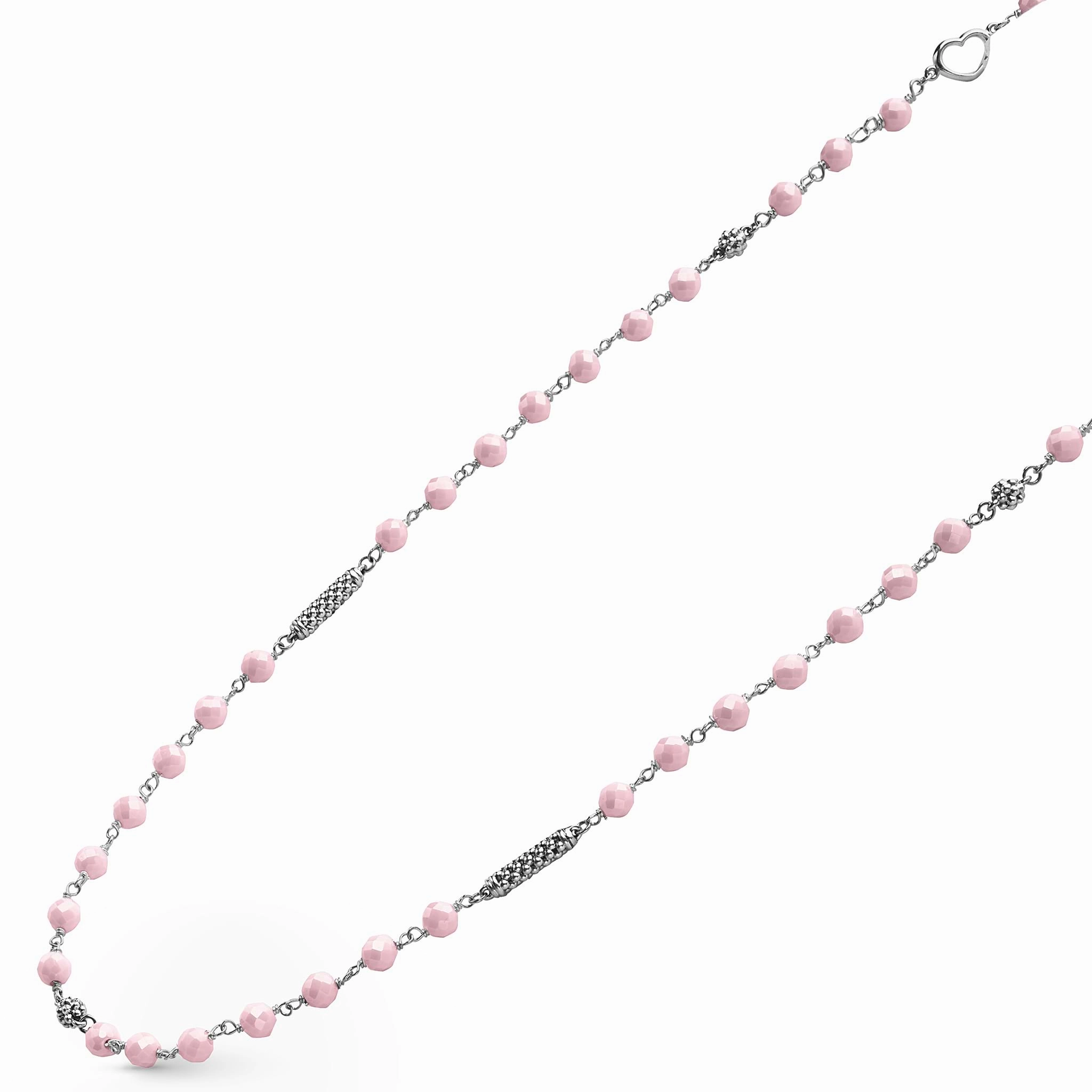 Caviar Icon Pink Ceramic Beaded Necklace