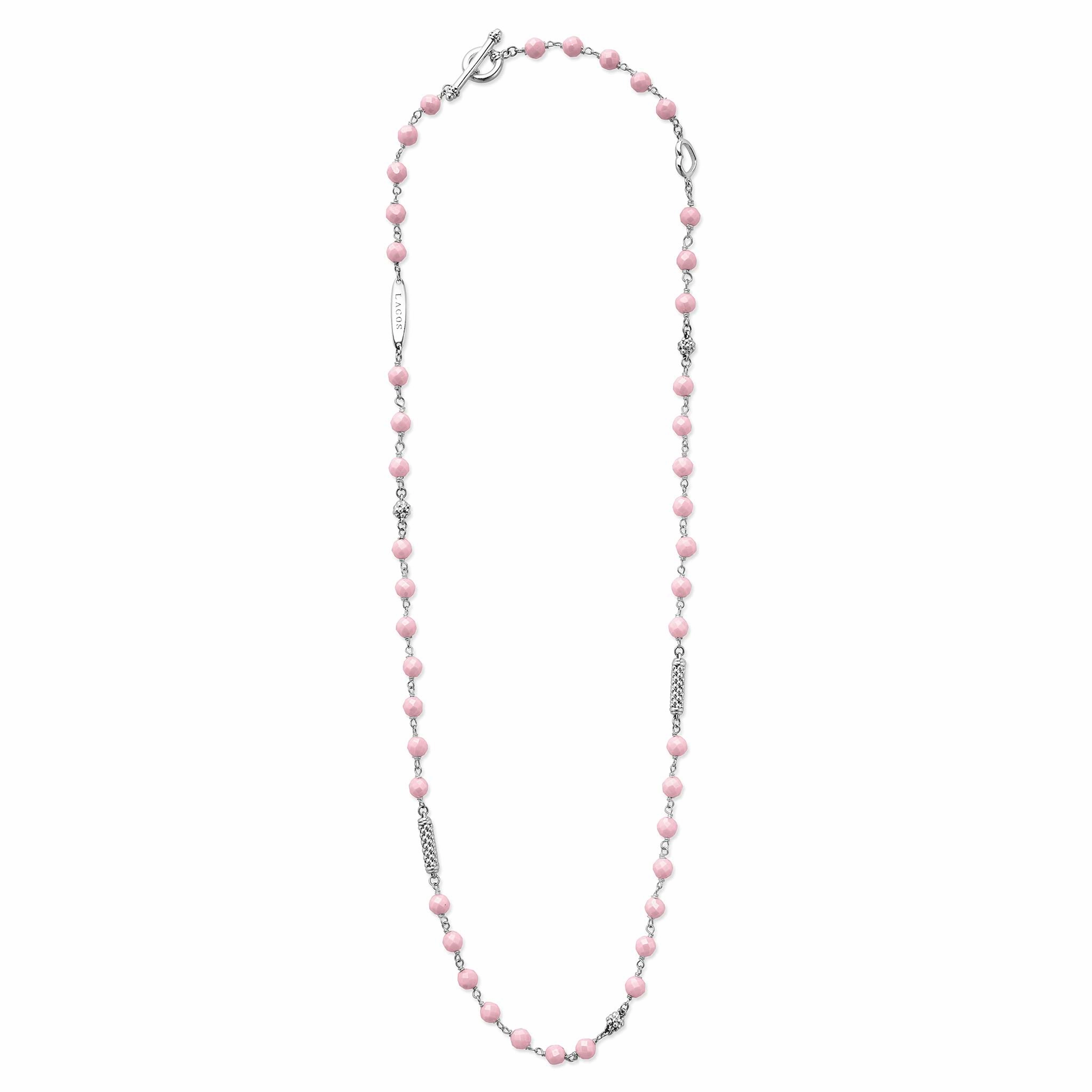 Caviar Icon Pink Ceramic Beaded Necklace