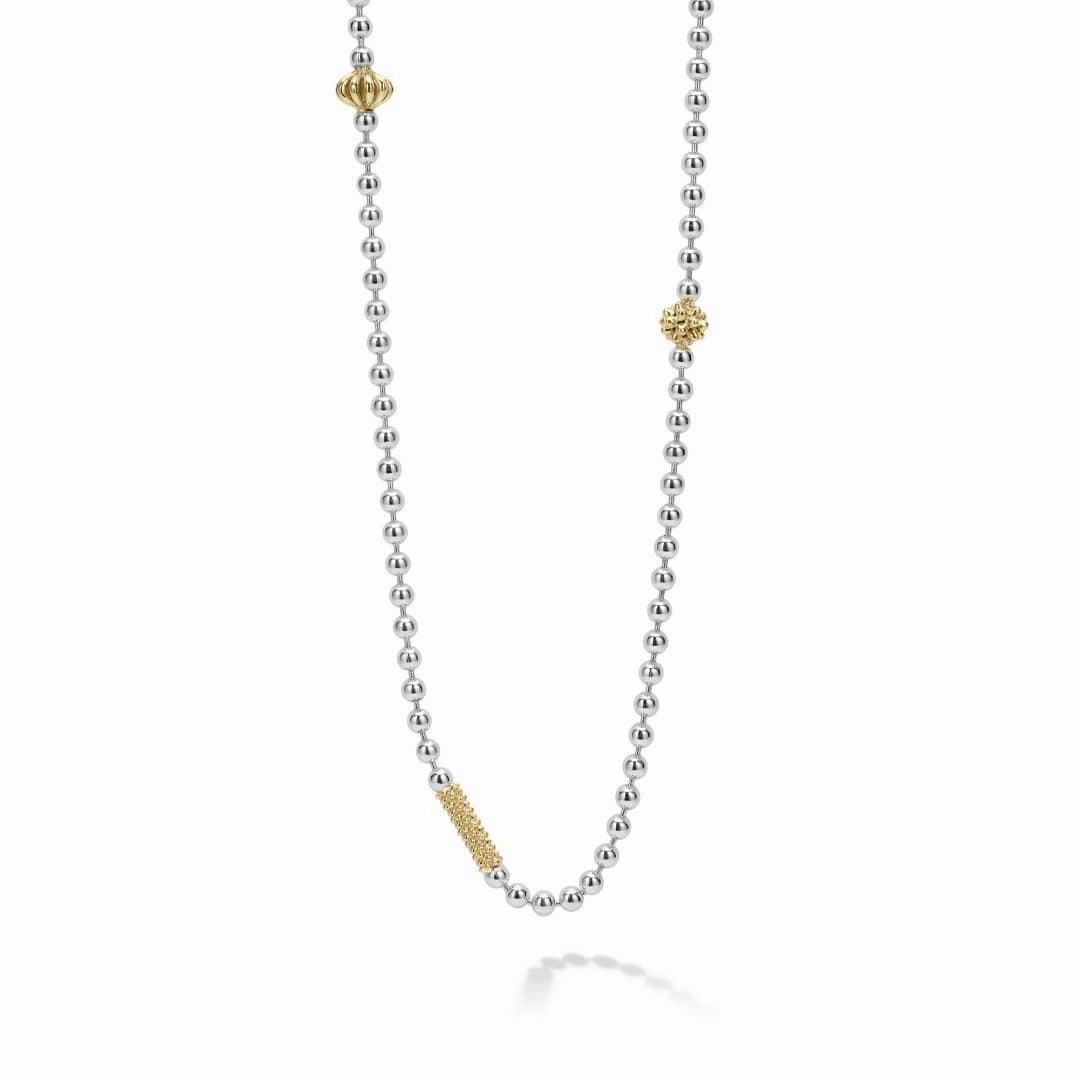 Caviar Icon Two-Tone Caviar Beaded Necklace