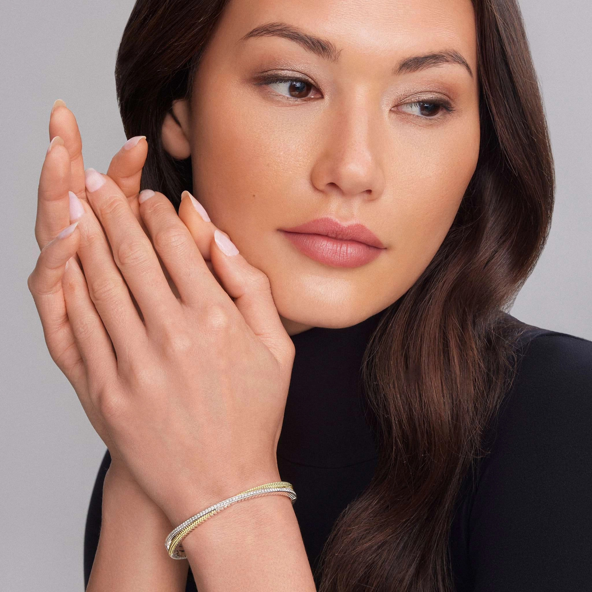 Caviar Lux 18K Gold Caviar and Diamond Bangle