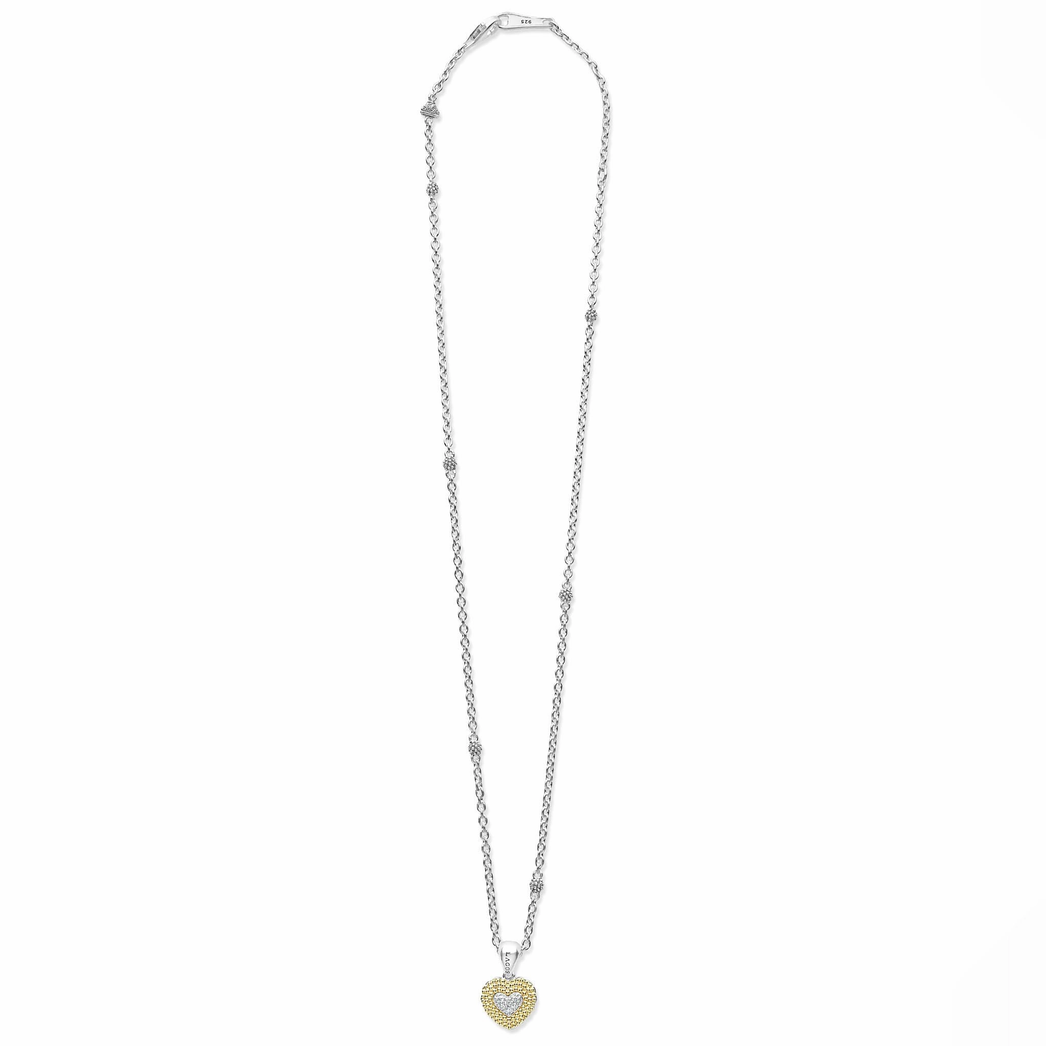 Caviar Lux Diamond Heart Necklace