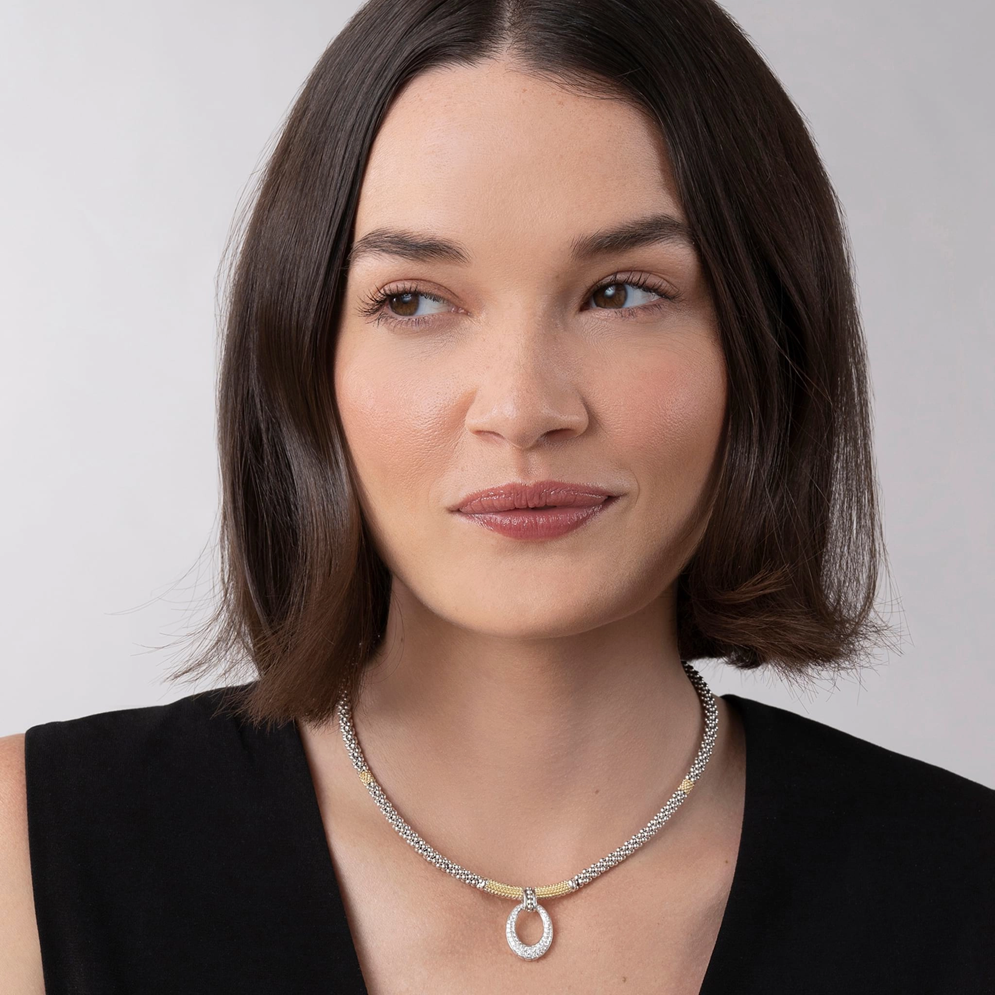 Caviar Lux Diamond Oval Caviar Necklace