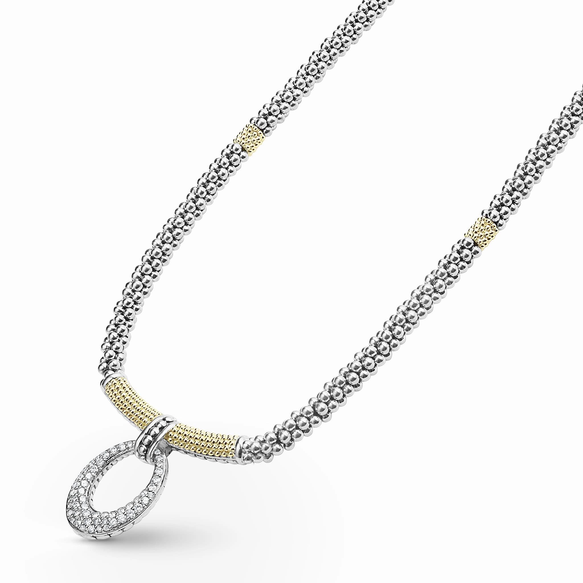 Caviar Lux Diamond Oval Caviar Necklace