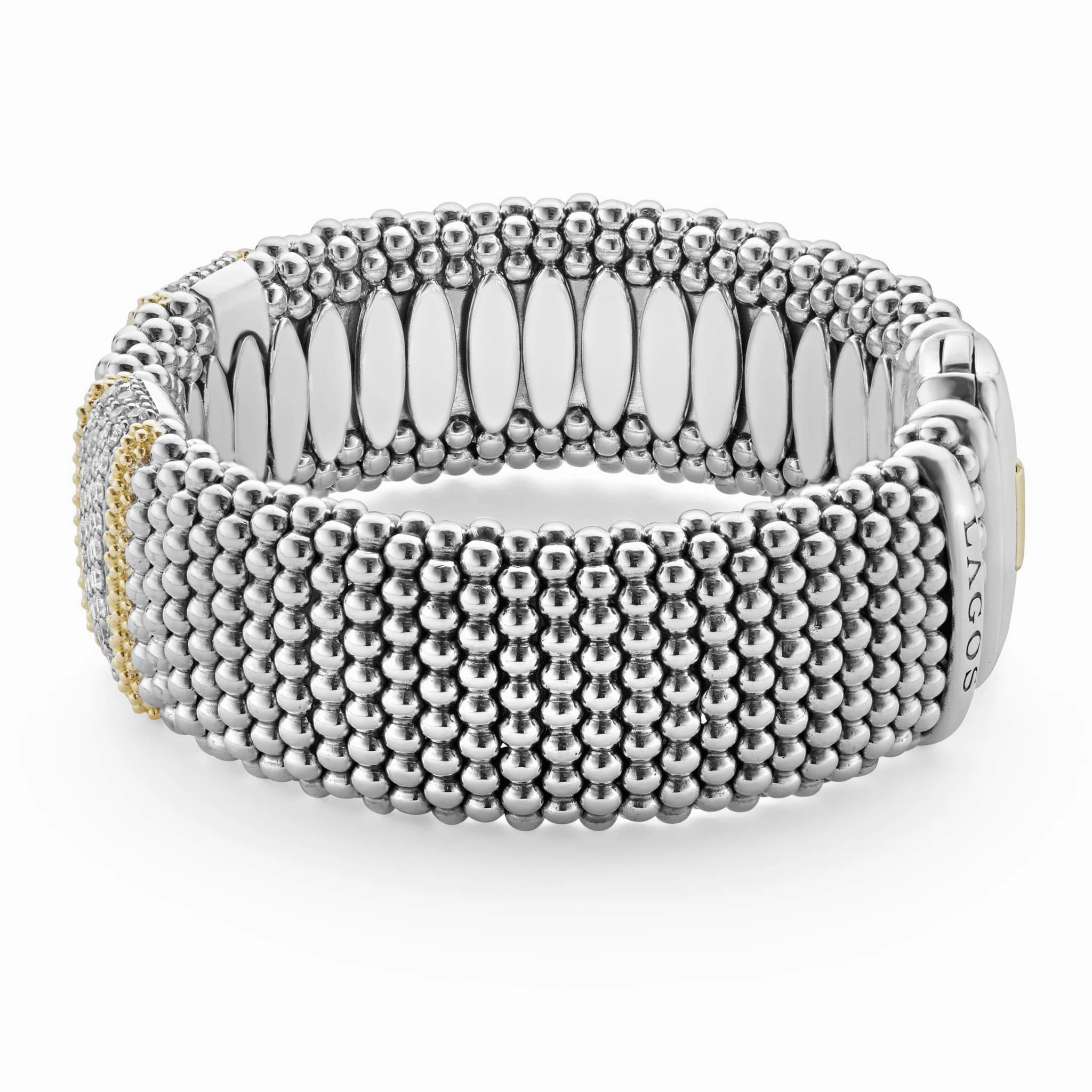 Caviar Lux Double Station Diamond Caviar Bracelet | 23mm