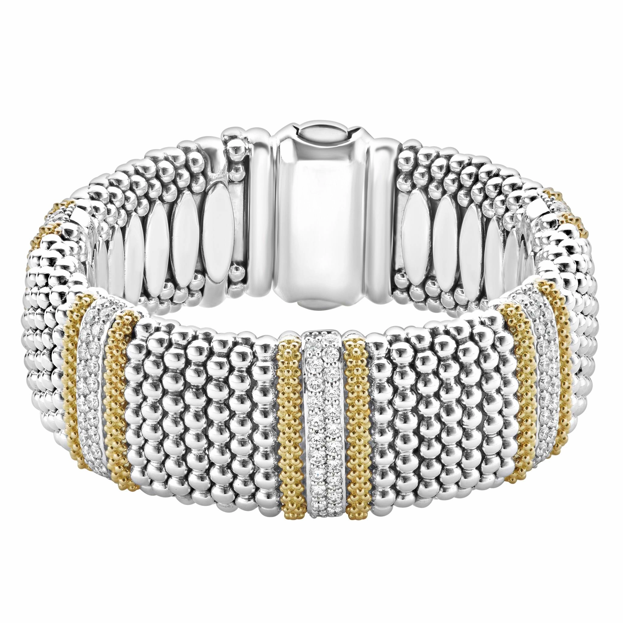 Caviar Lux Five Station Diamond Caviar Bracelet | 23mm