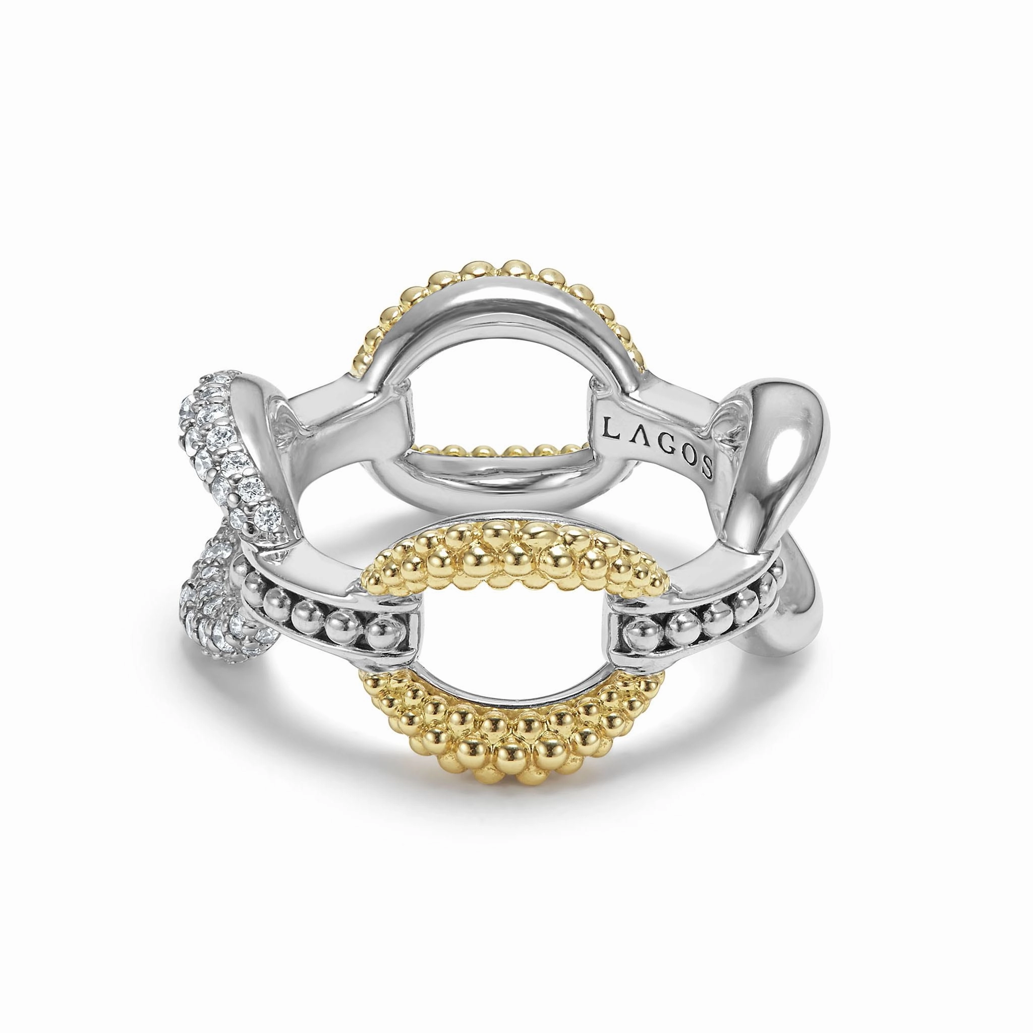 Caviar Lux Large Two-Tone Eternity Diamond Ring
