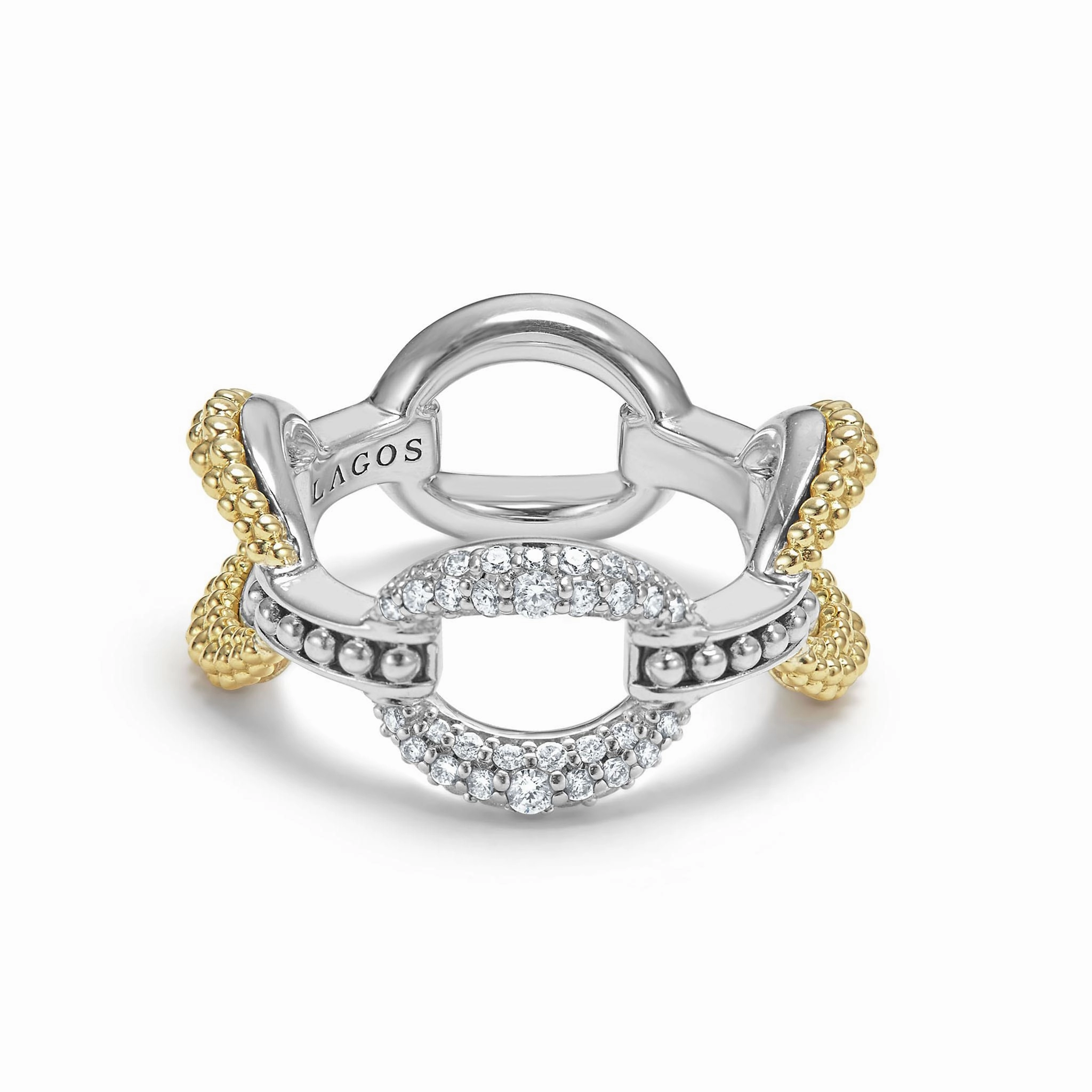 Caviar Lux Large Two-Tone Eternity Diamond Ring