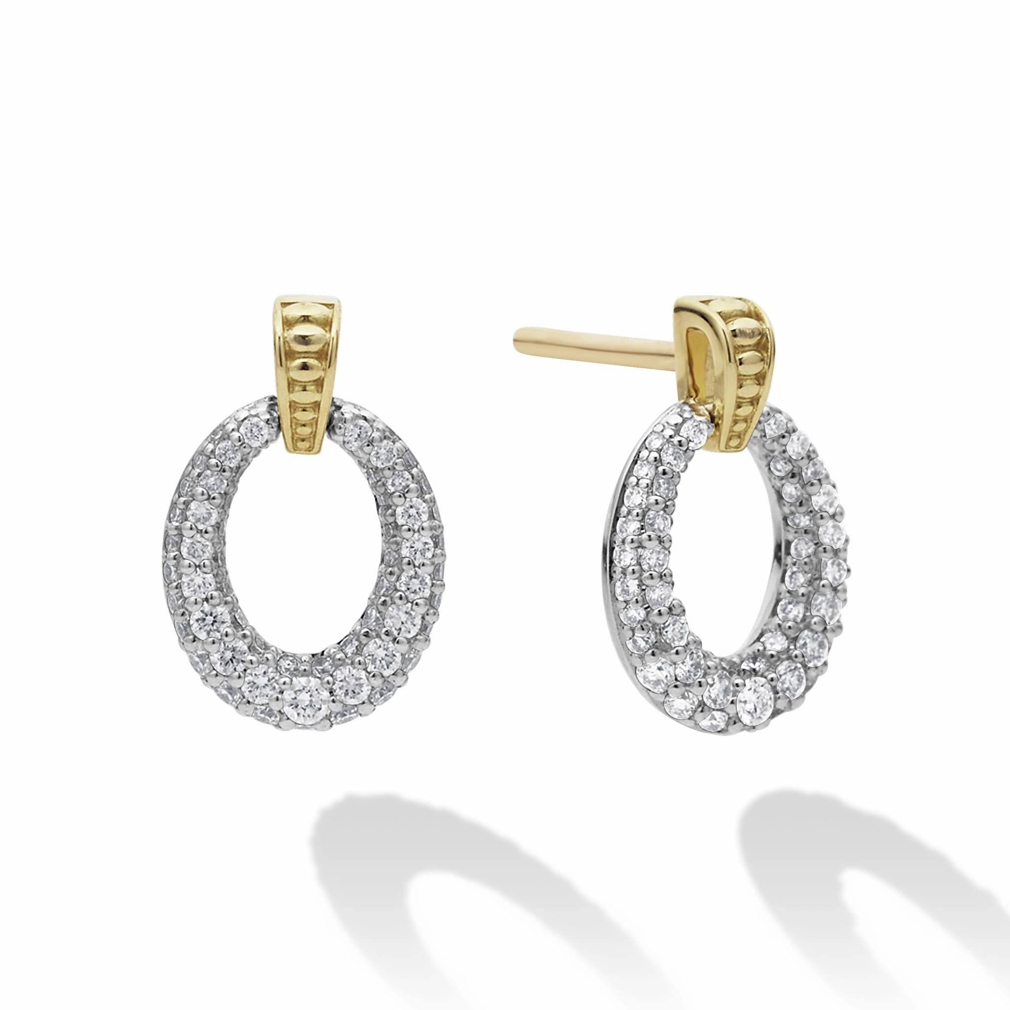 Caviar Lux Oval Diamond Stud Earrings