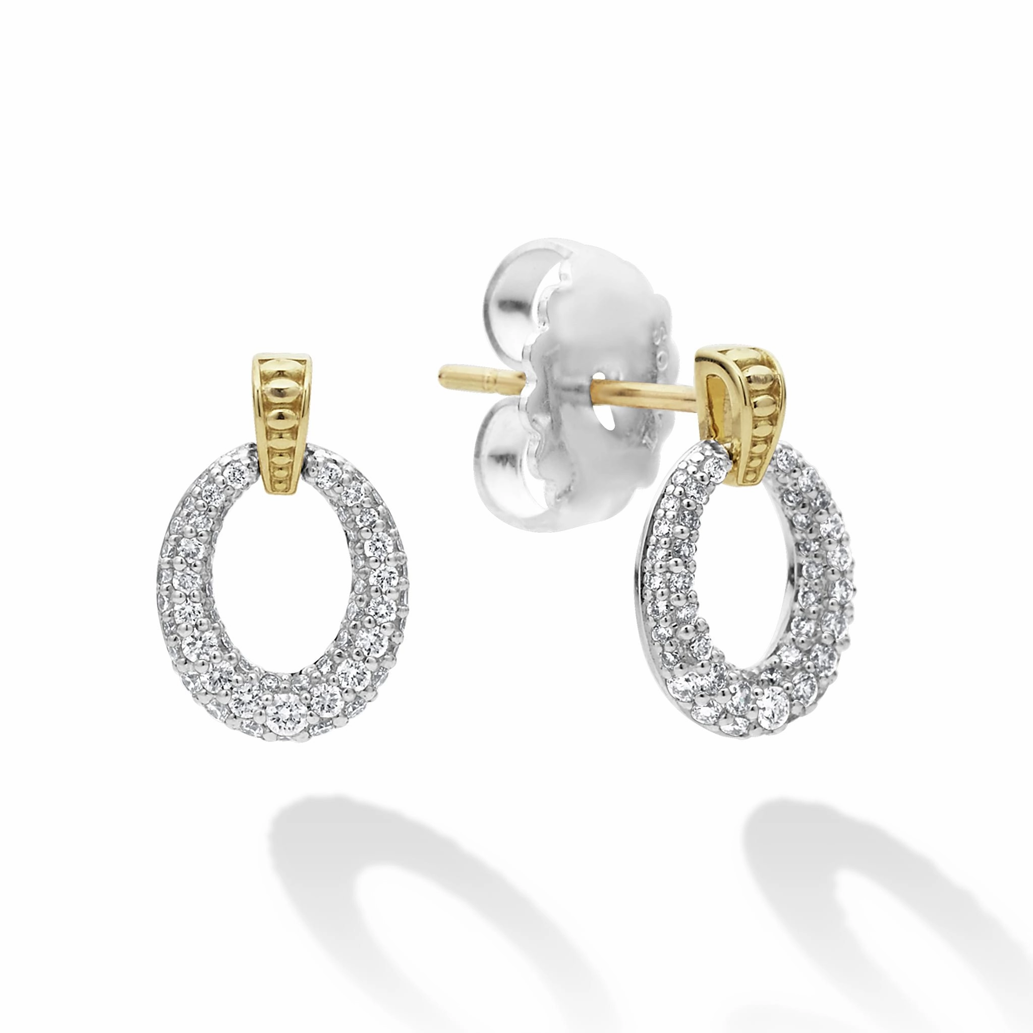 Caviar Lux Oval Diamond Stud Earrings