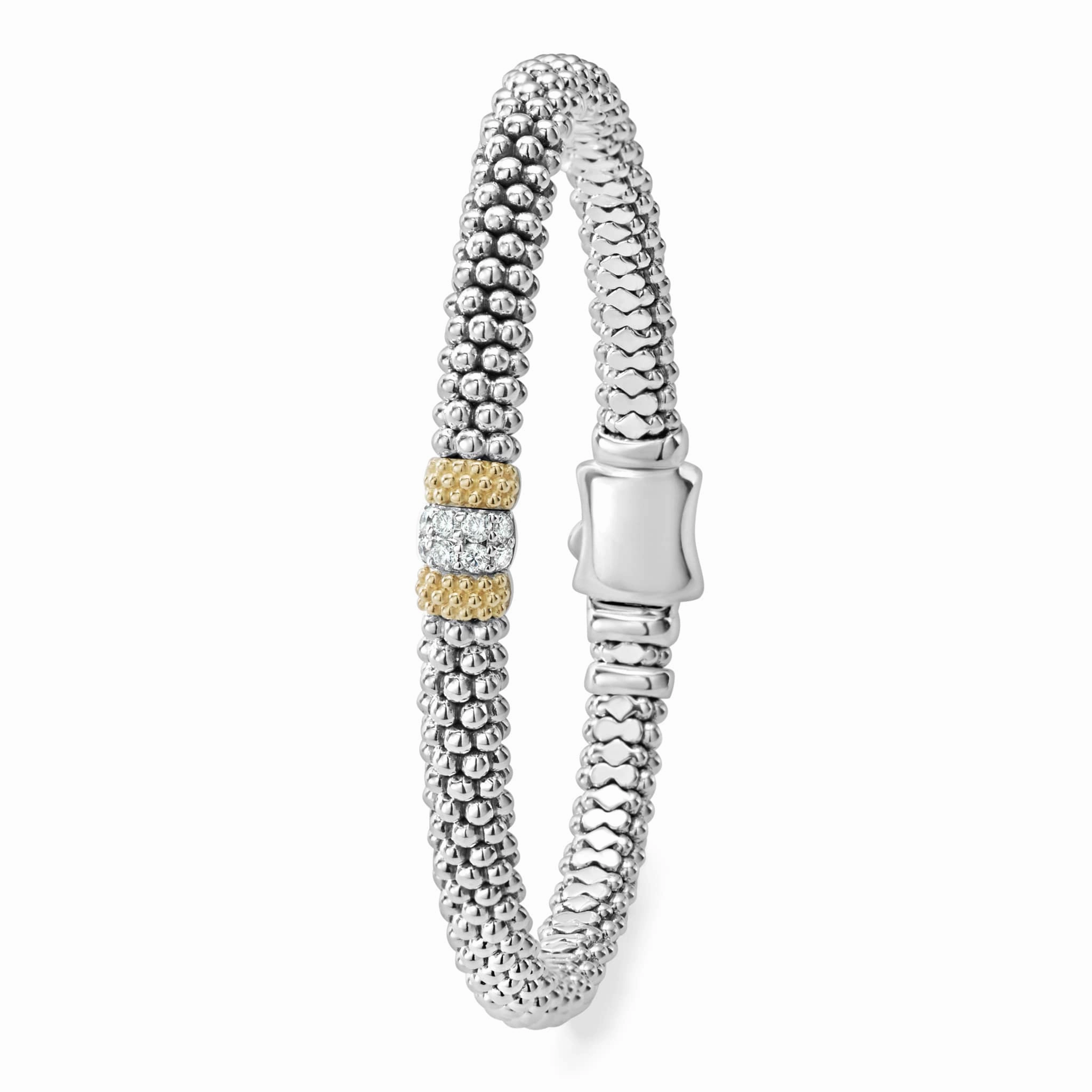 Caviar Lux Single Station Diamond Caviar Bracelet | 6mm