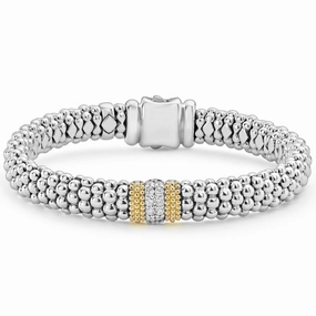 Caviar Lux Single Station Diamond Caviar Bracelet | 9mm