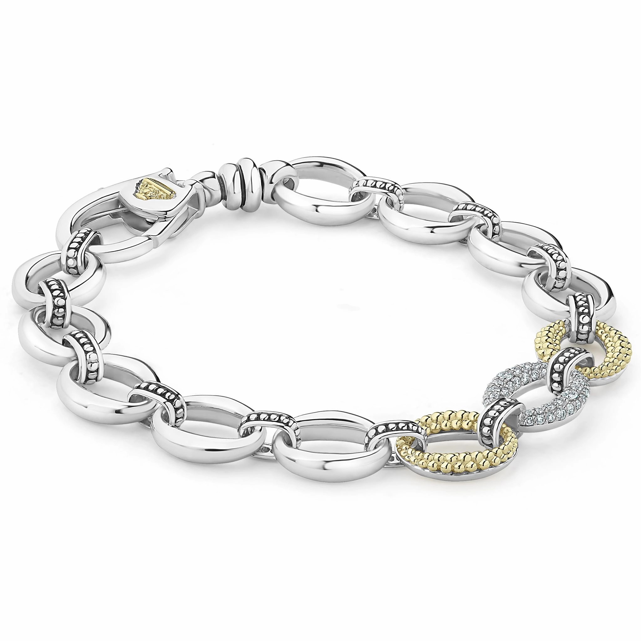 Caviar Lux Single Station Diamond Link Bracelet