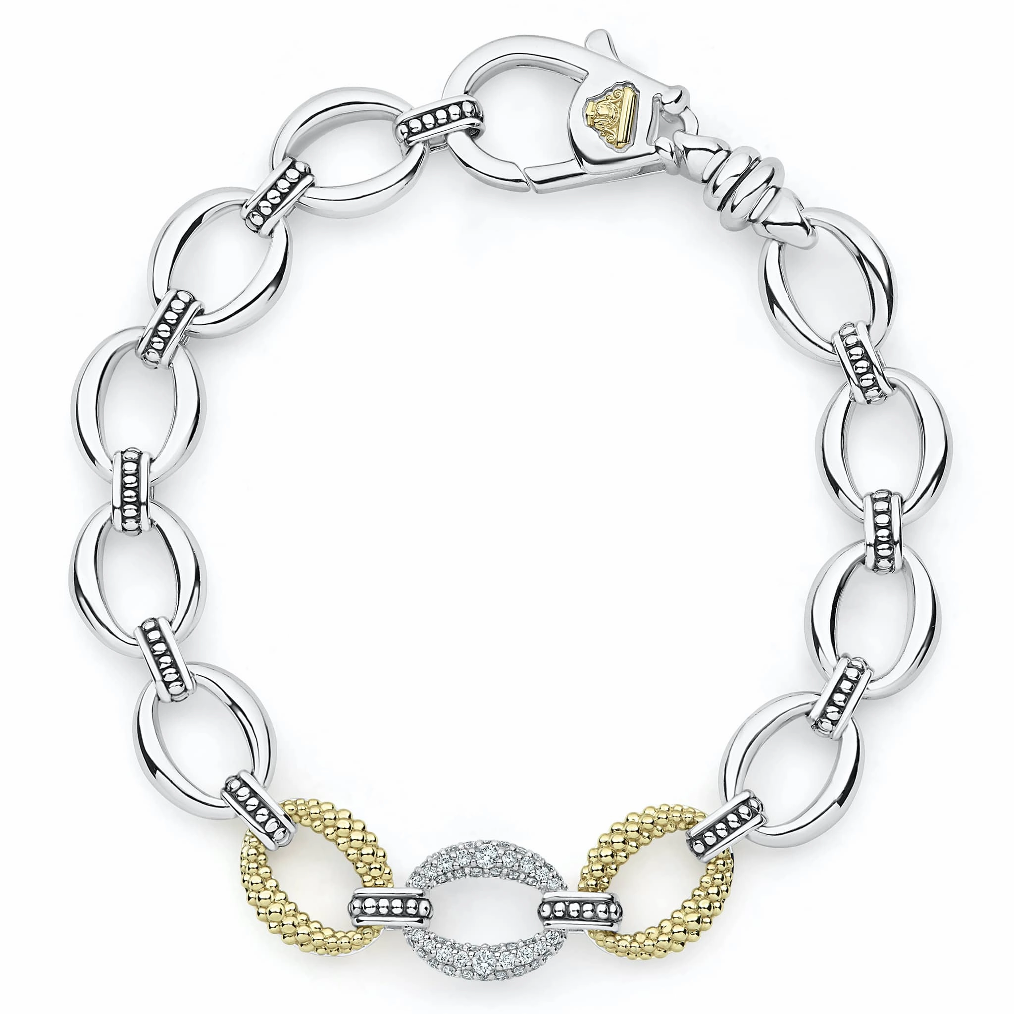 Caviar Lux Single Station Diamond Link Bracelet