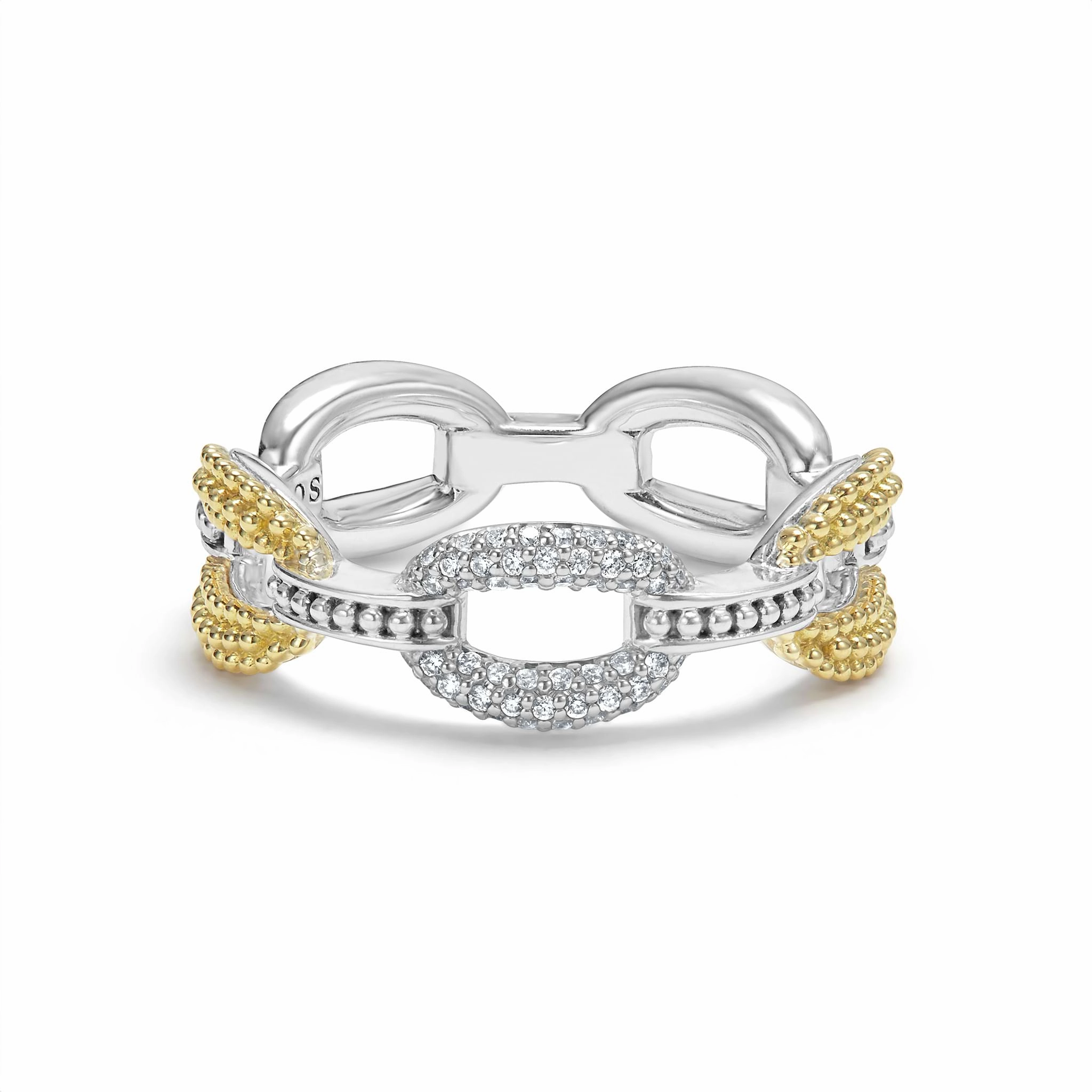 Caviar Lux Small Two-Tone Eternity Diamond Ring