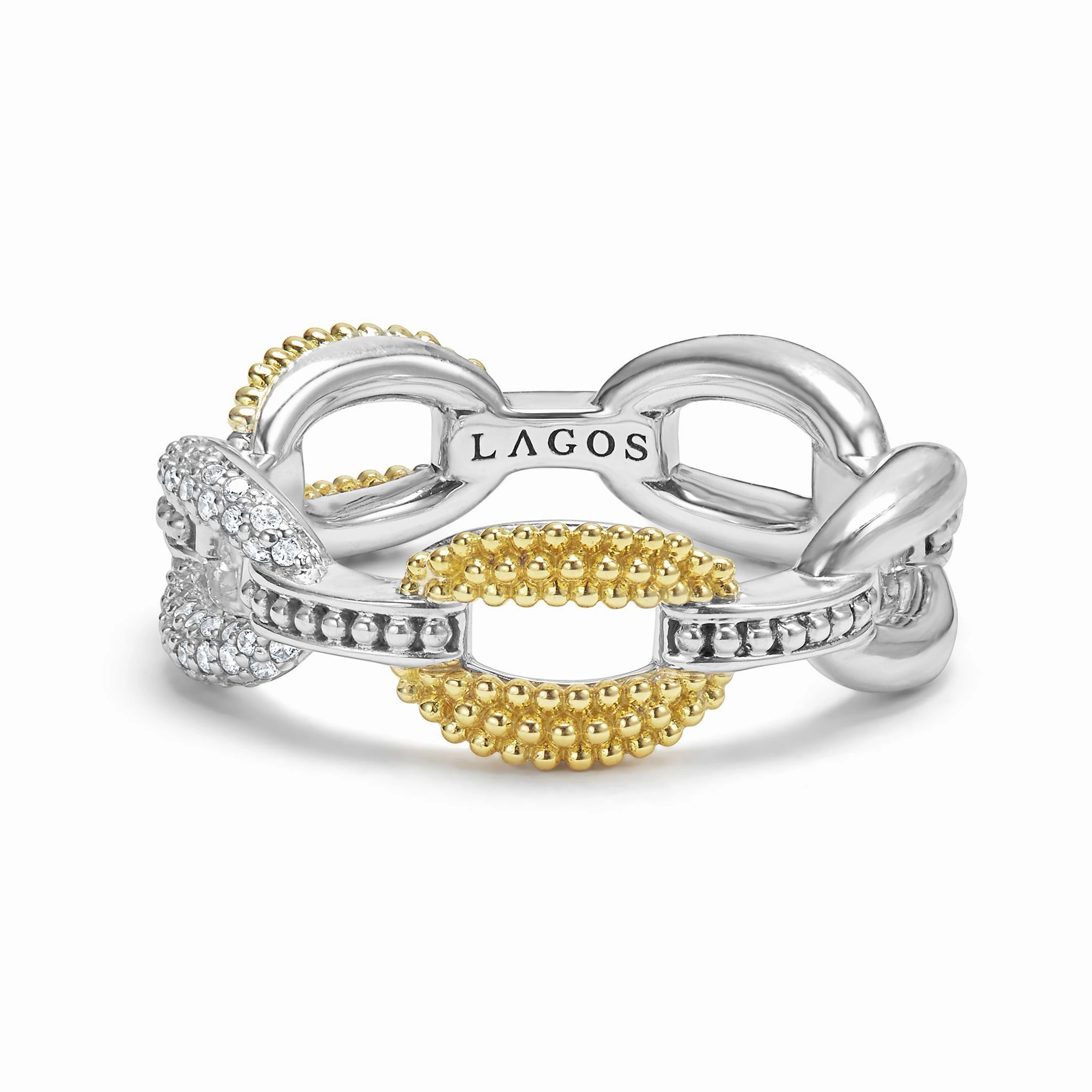 Caviar Lux Small Two-Tone Eternity Diamond Ring