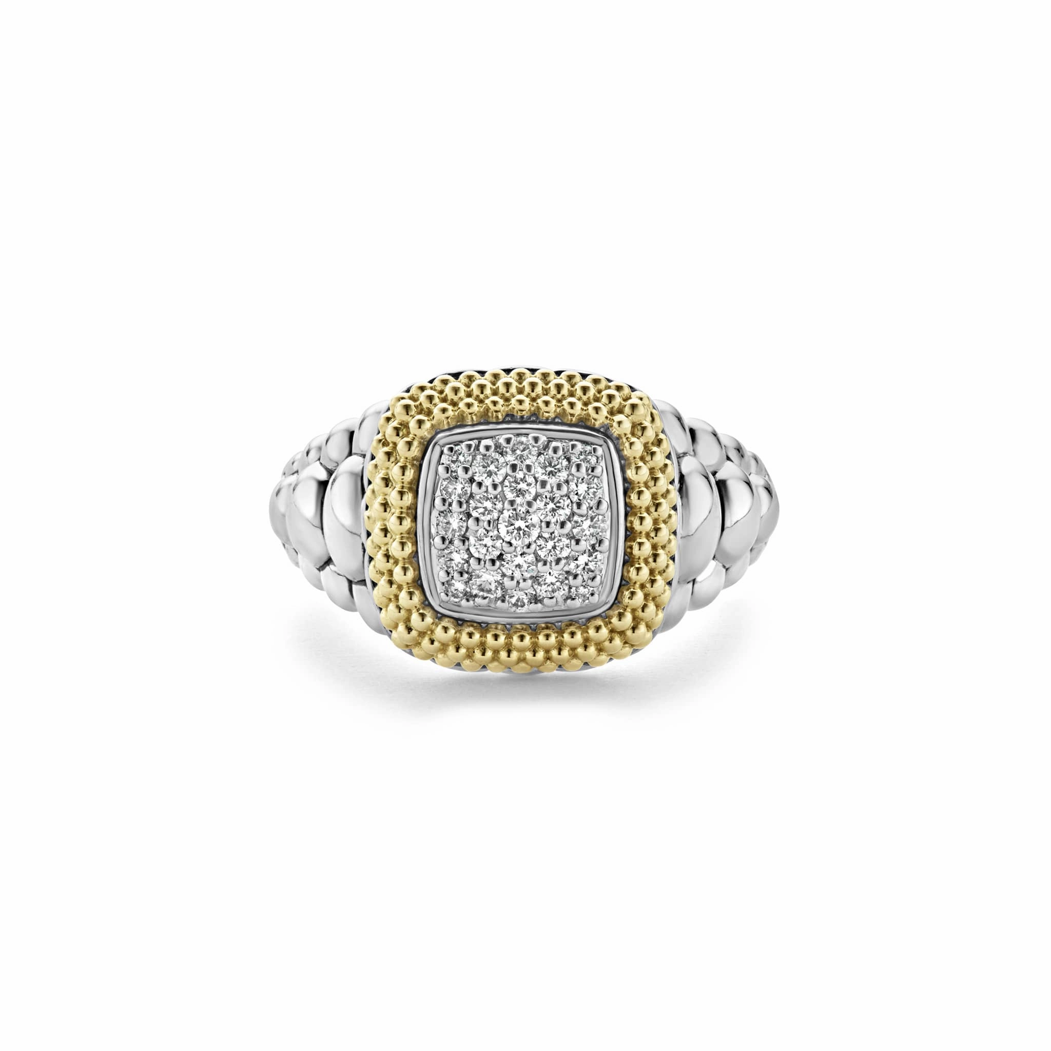 Caviar Lux Square Diamond Statement Ring