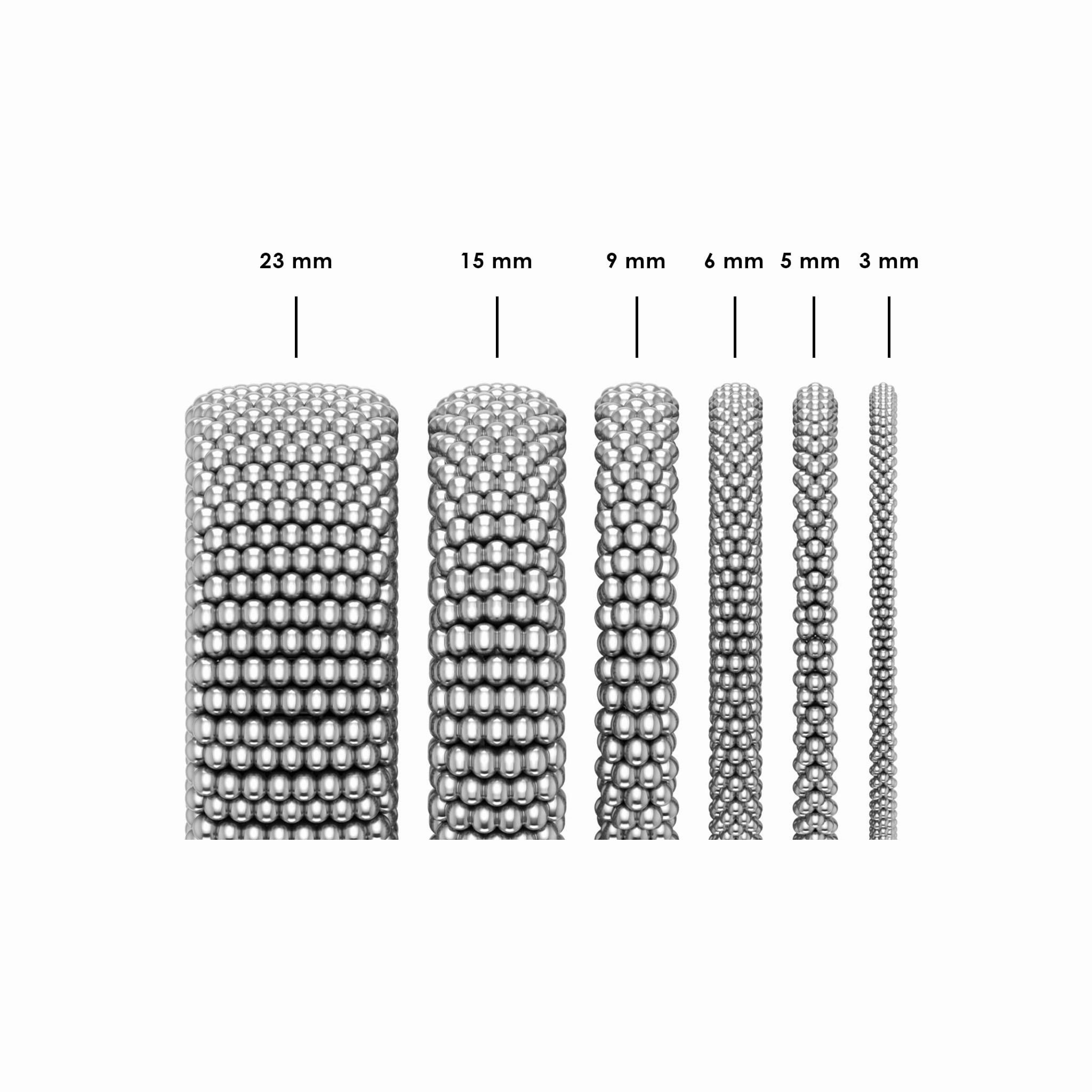 Caviar Lux Three Station Diamond Caviar Bracelet | 23mm
