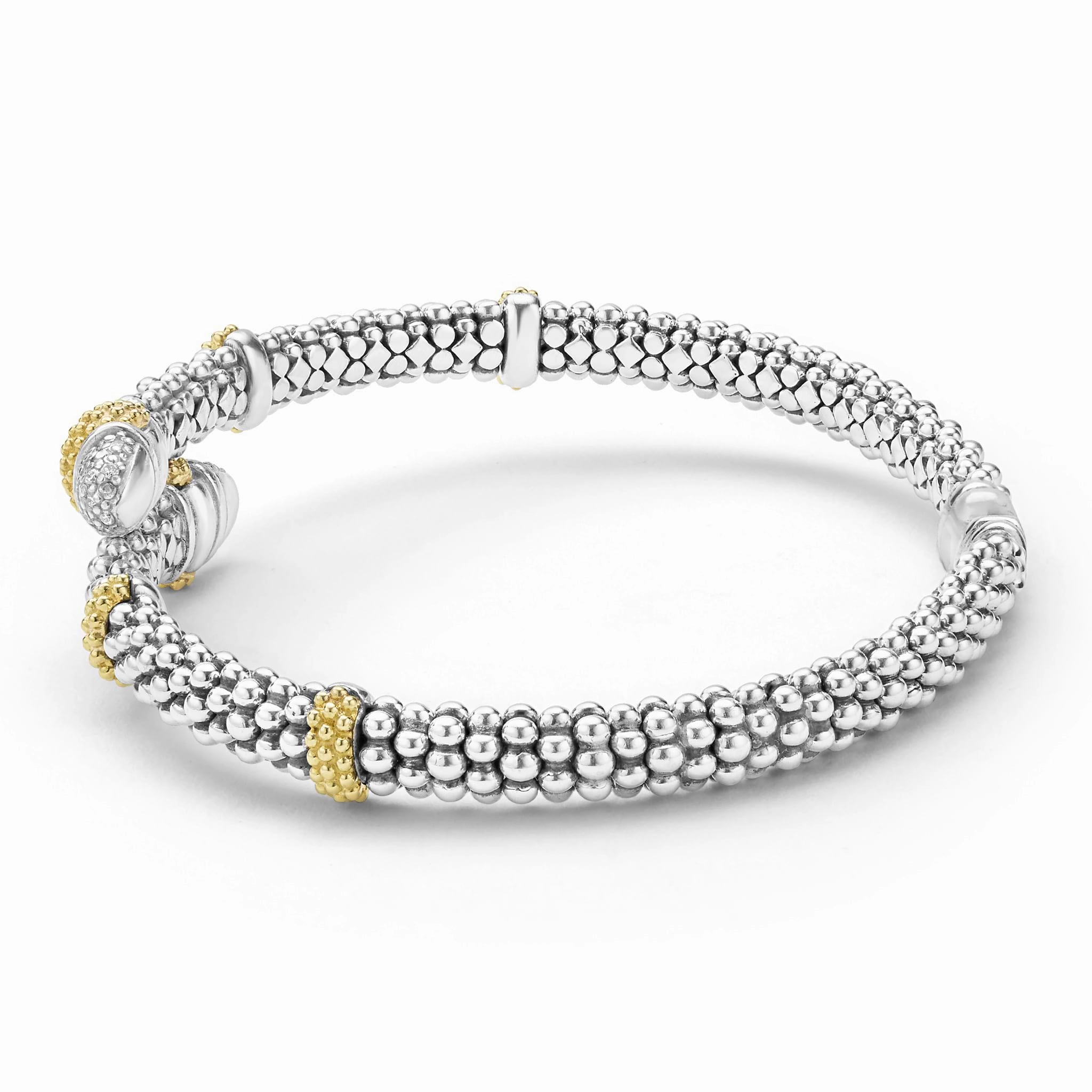Caviar Lux Two-Tone Caviar Diamond Versa Bypass Bracelet