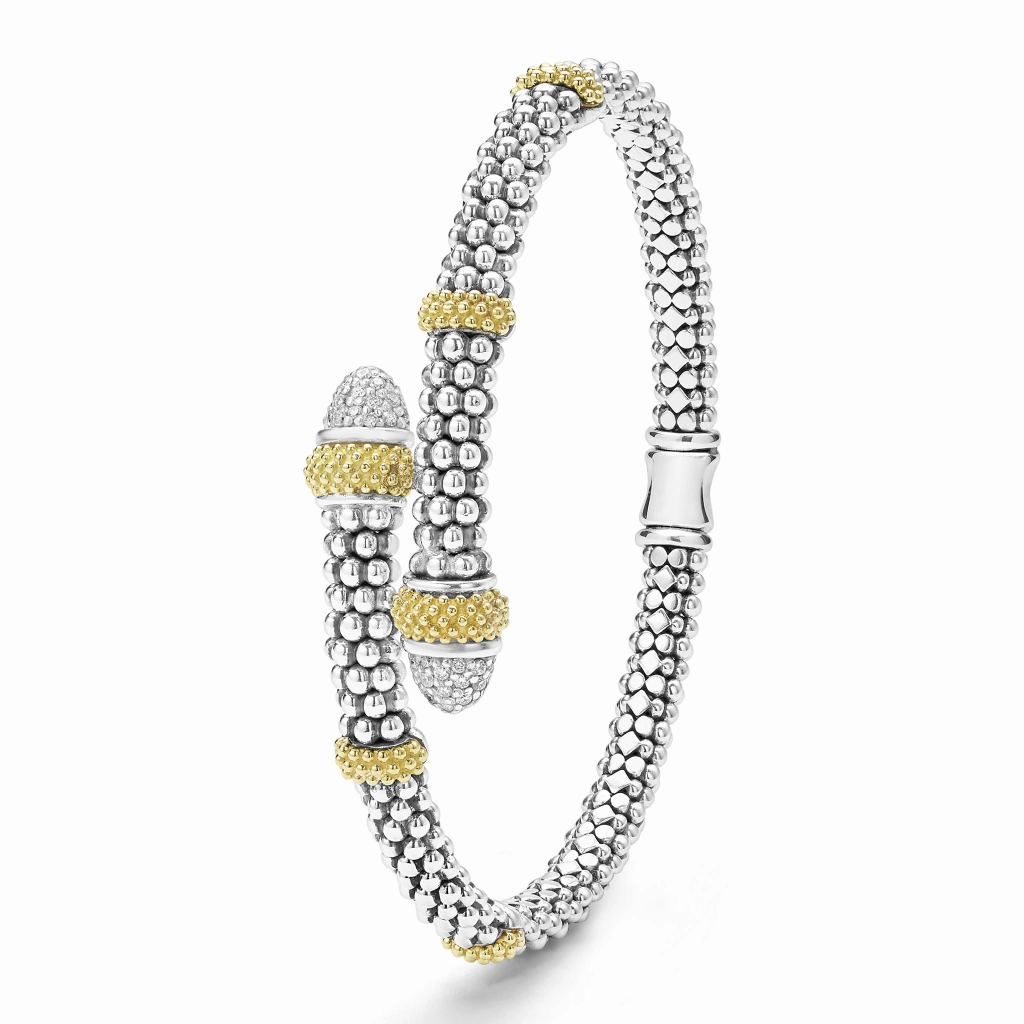 Caviar Lux Two-Tone Caviar Diamond Versa Bypass Bracelet
