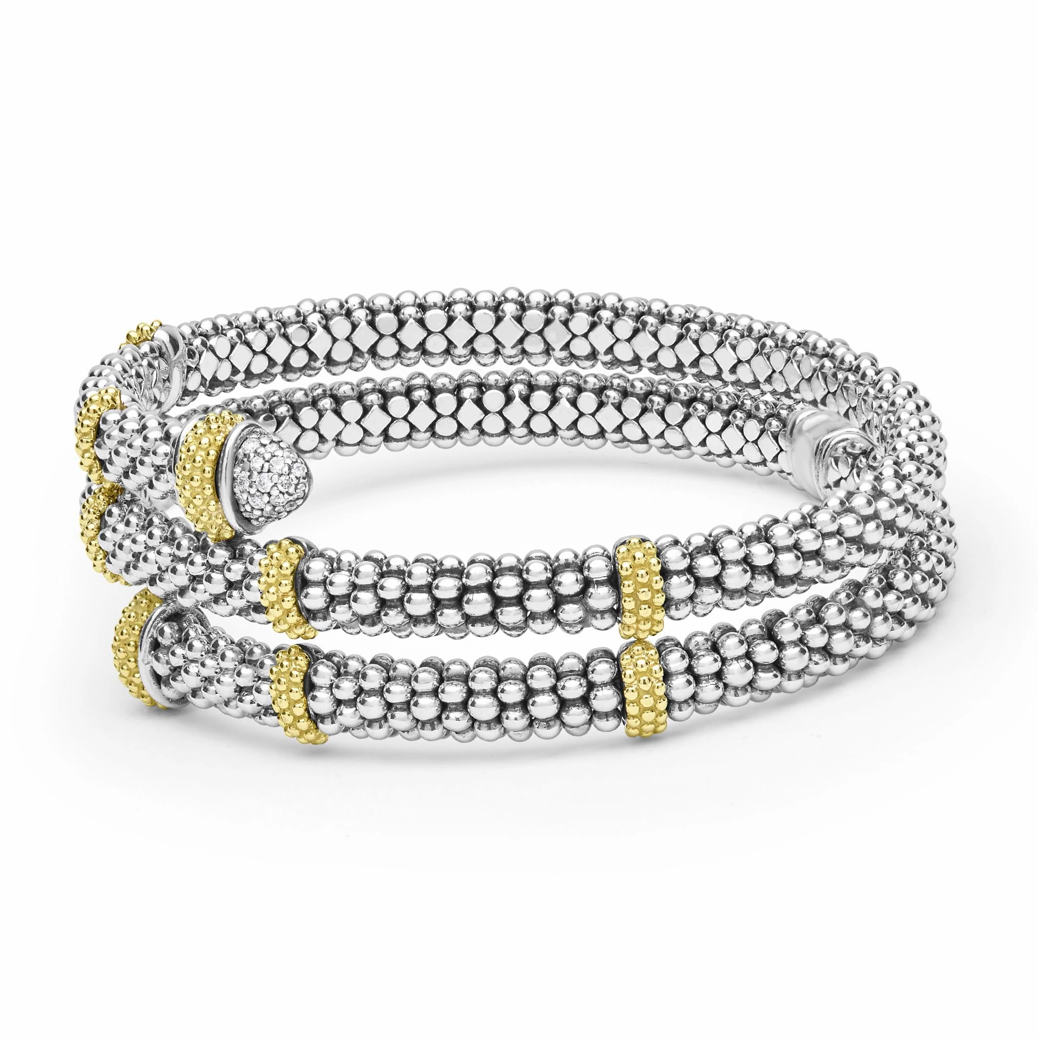 Caviar Lux Two-Tone Caviar Diamond Versa Wrap Bracelet