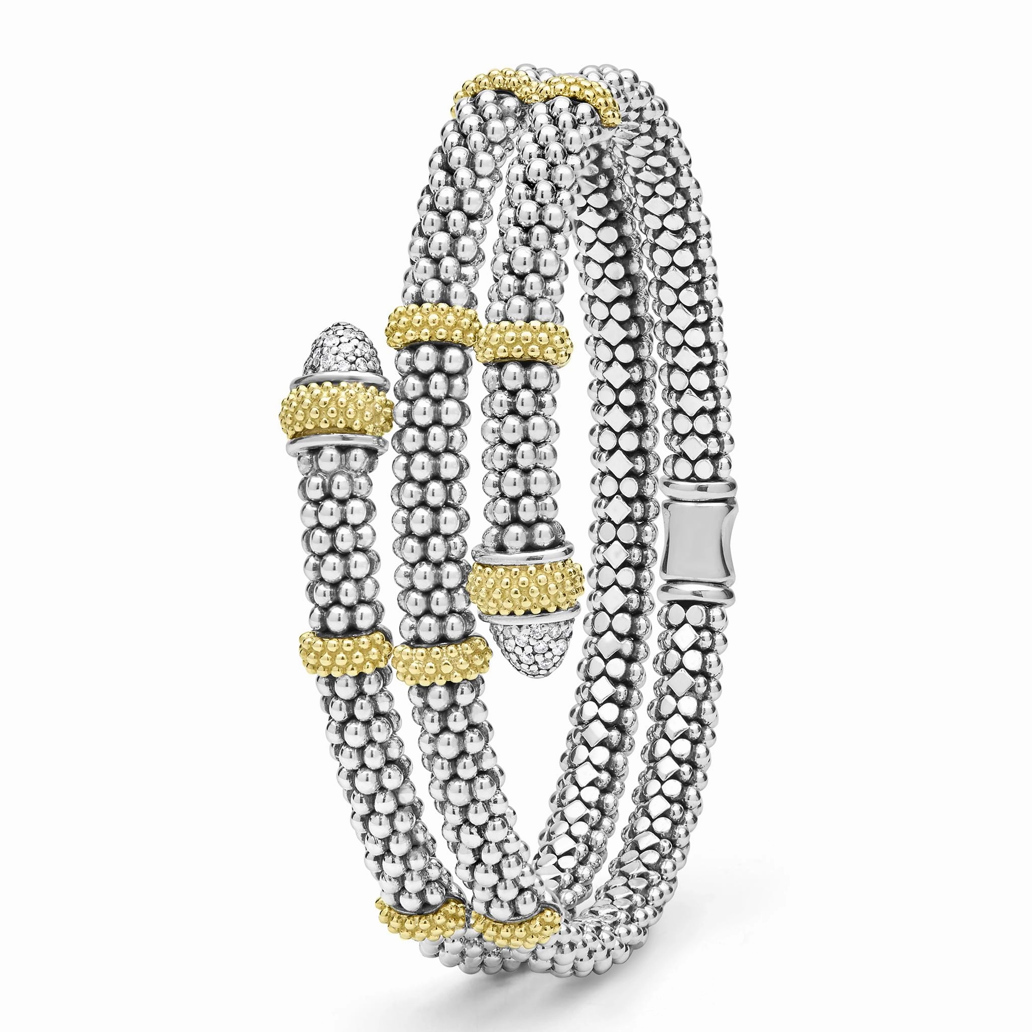 Caviar Lux Two-Tone Caviar Diamond Versa Wrap Bracelet